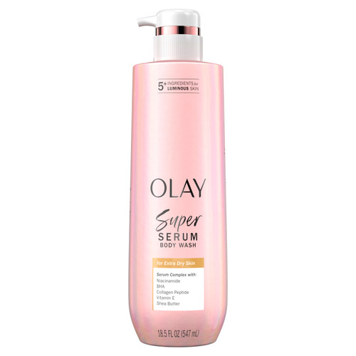 olay Olay Super Serum Body Wash for Extra Dry Skin 5 Visible Skincare Benefits in 1