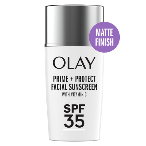 olay Prime + Protect Facial Sunscreen SPF 35 Protect your skin with a face sunscreen and makeup primer in one