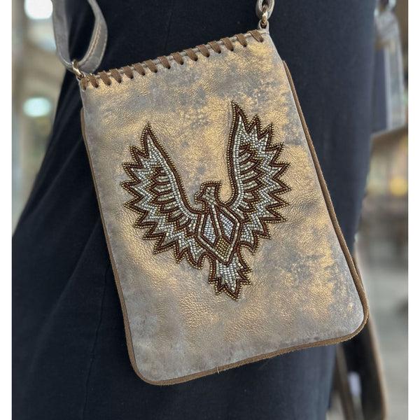 Old Gringo BEADED EAGLE CROSSBODY GOLD
