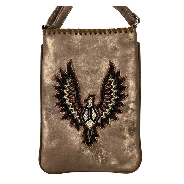 old gringo BEADED EAGLE CROSSBODY ROSEGOLD