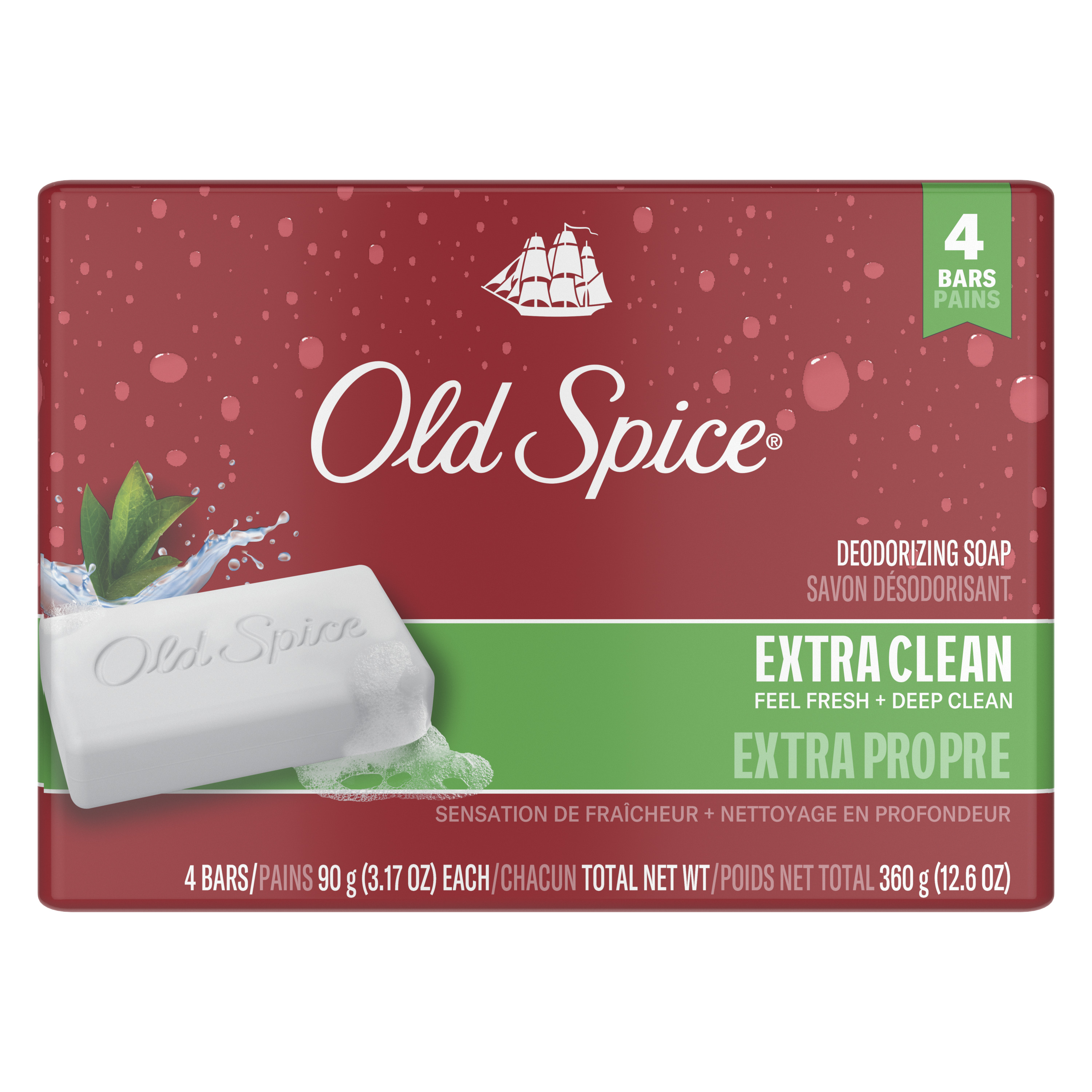 old spice Bar Soap for Men Extra Clean 3.17 Oz 4 Bars