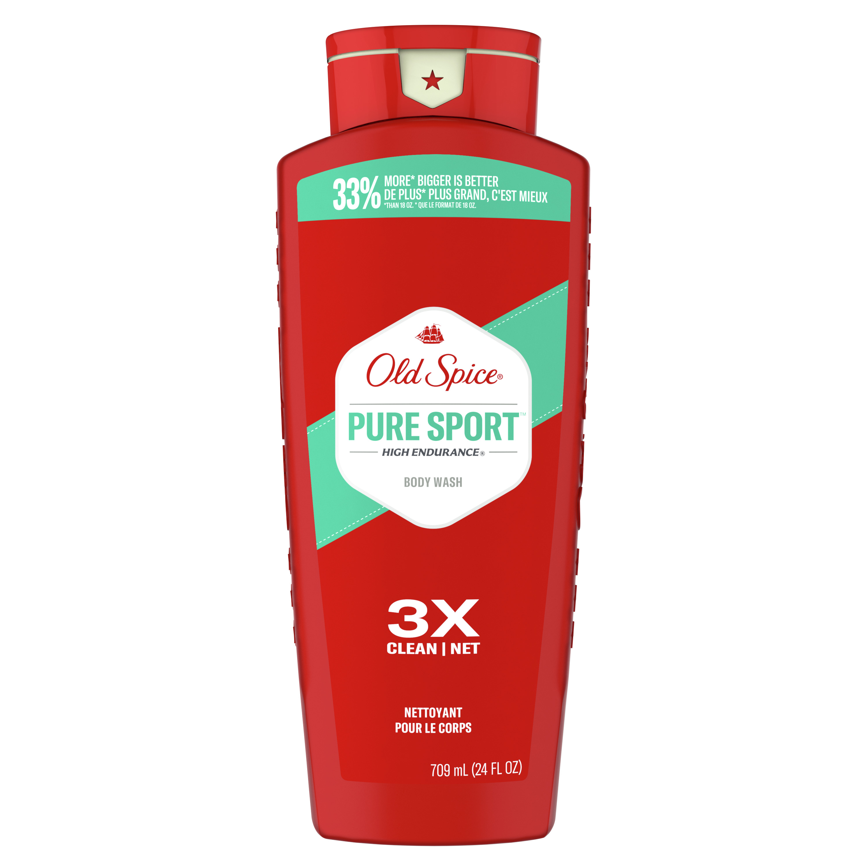 old spice High Endurance Body Wash for Men Pure Sport Scent 24 fl Oz (709 ml)