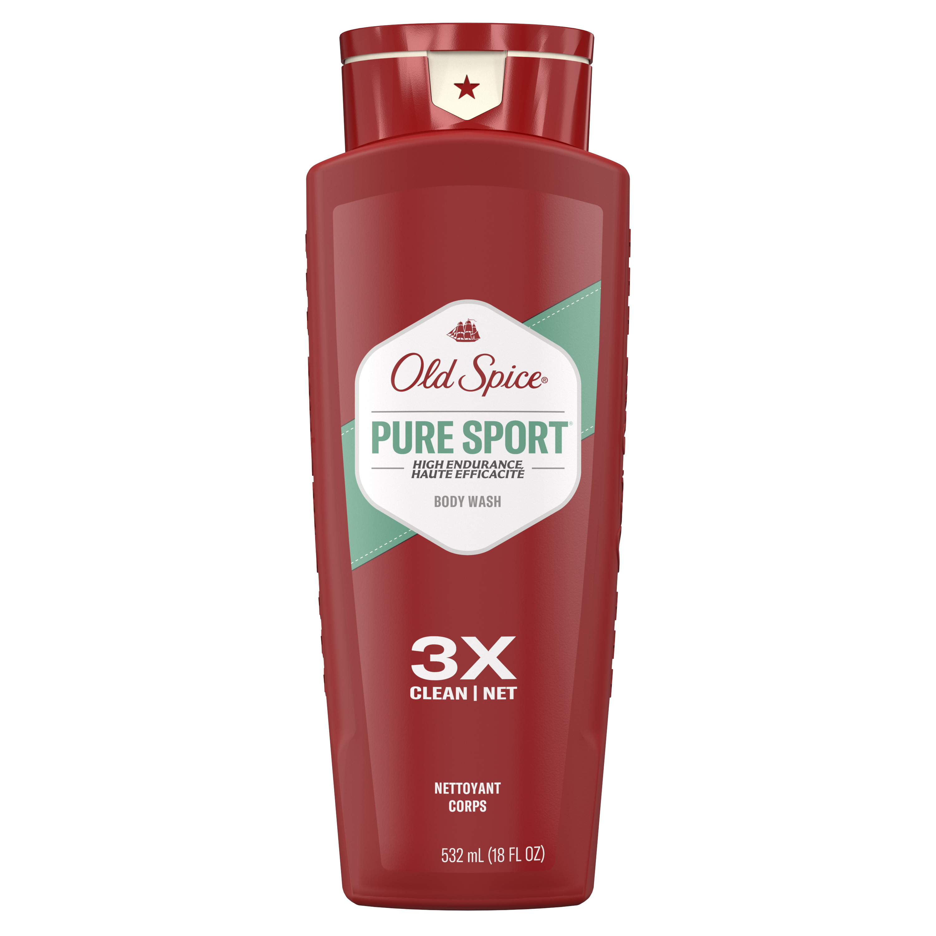 old spice High Endurance Body Wash for Men Pure Sport Scent 18 FL Oz (532 ml)