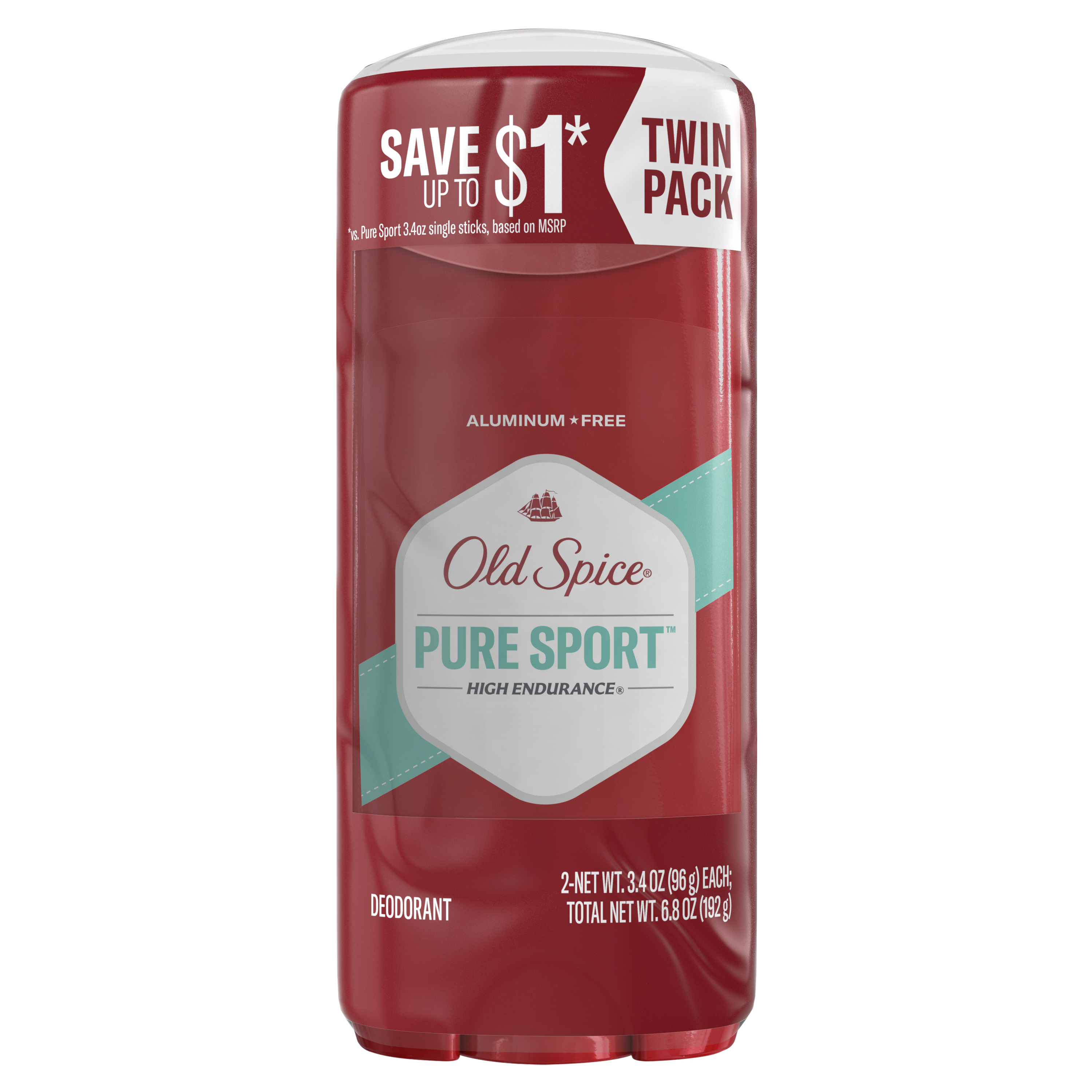 old spice Old Spice Aluminum Free Deodorant for Men High Endurance Pure Sport 3.4 Oz Twin Pack old spice Old Spice Aluminum Free Deodorant for Men High Endurance Pure Sport 3.4 Oz Twin Pack