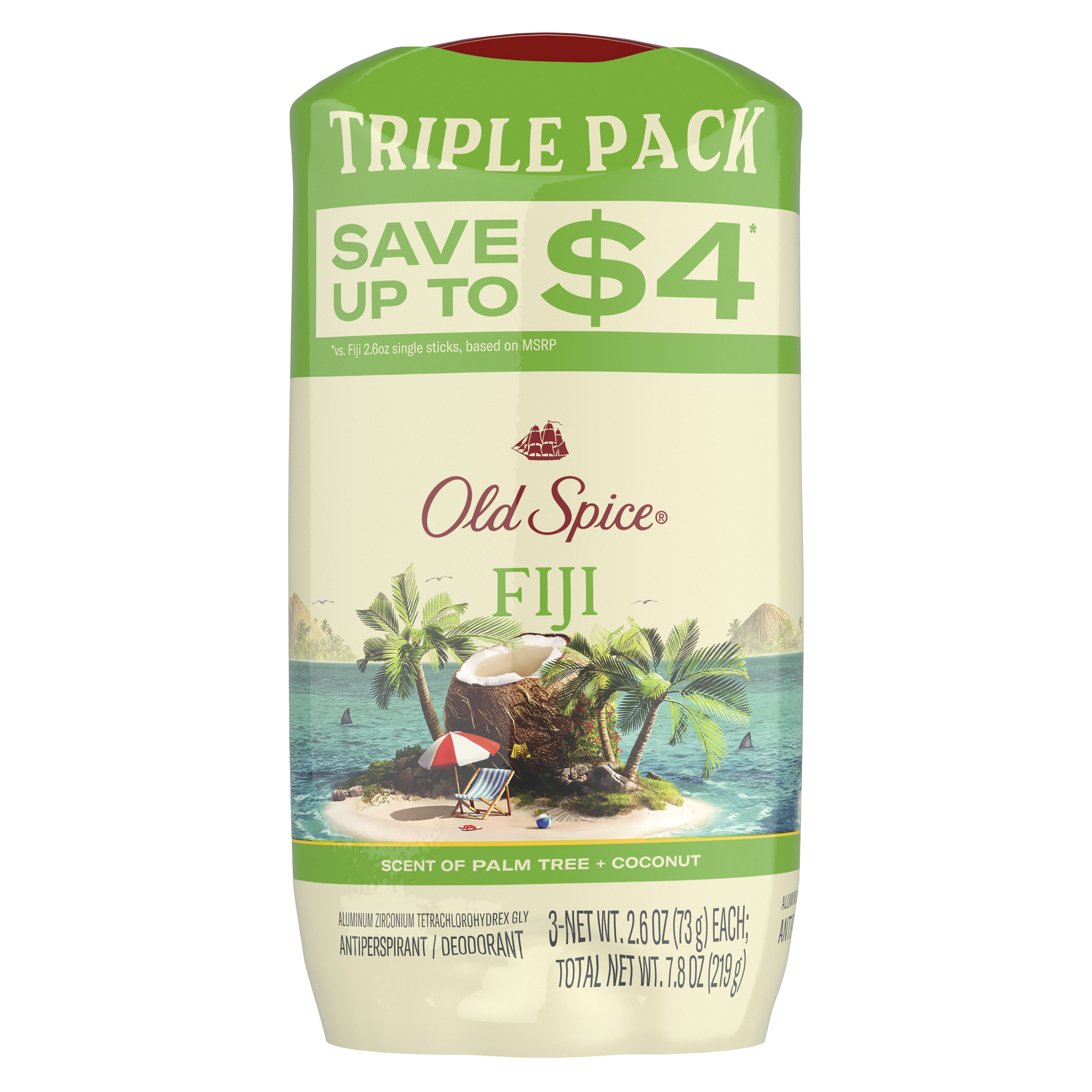 old spice Old Spice Antiperspirant Deodorant for Men in Fiji with Palm Tree 3x 2.6 Oz