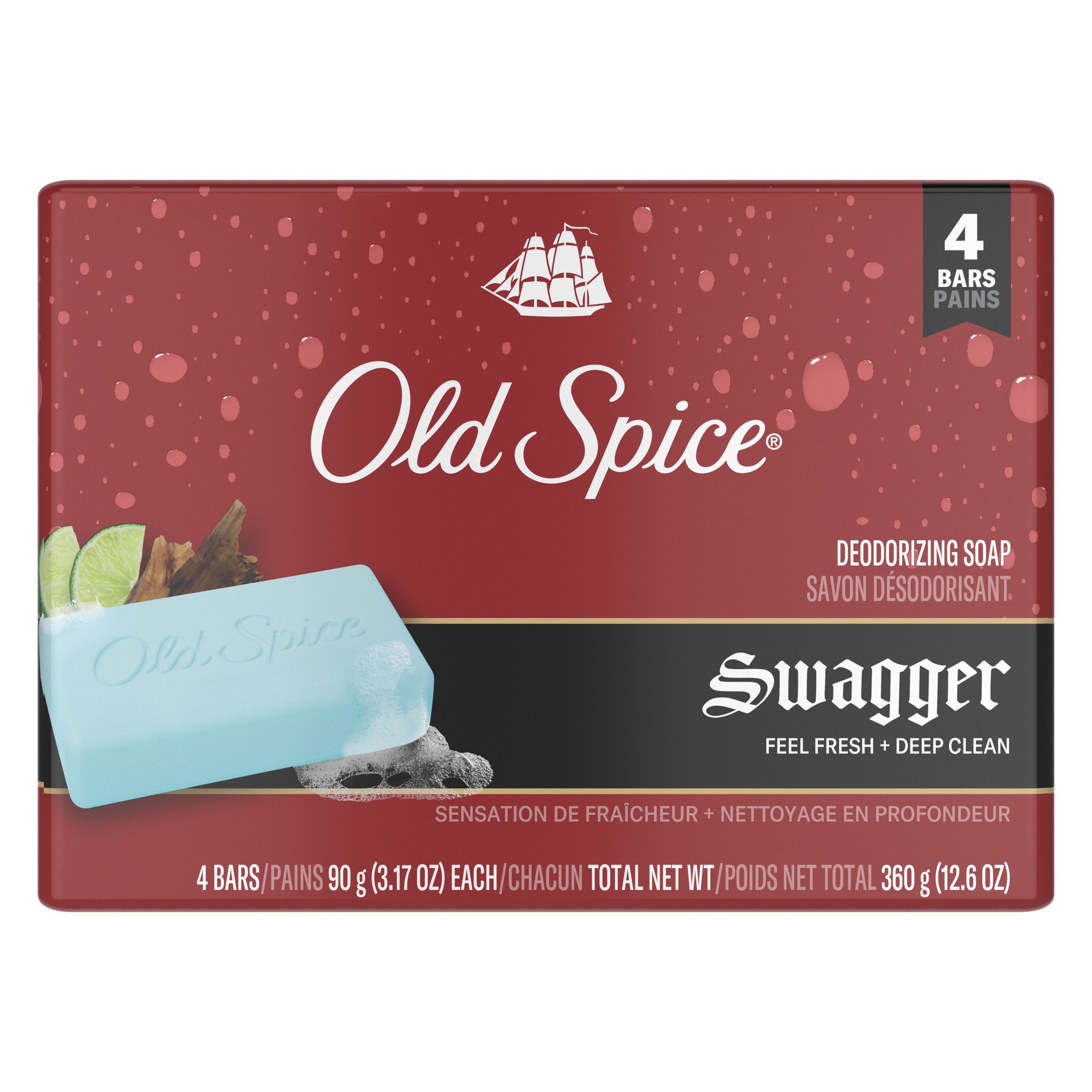 old spice Bar Soap for Men Swagger 3.17 Oz 4 Bars