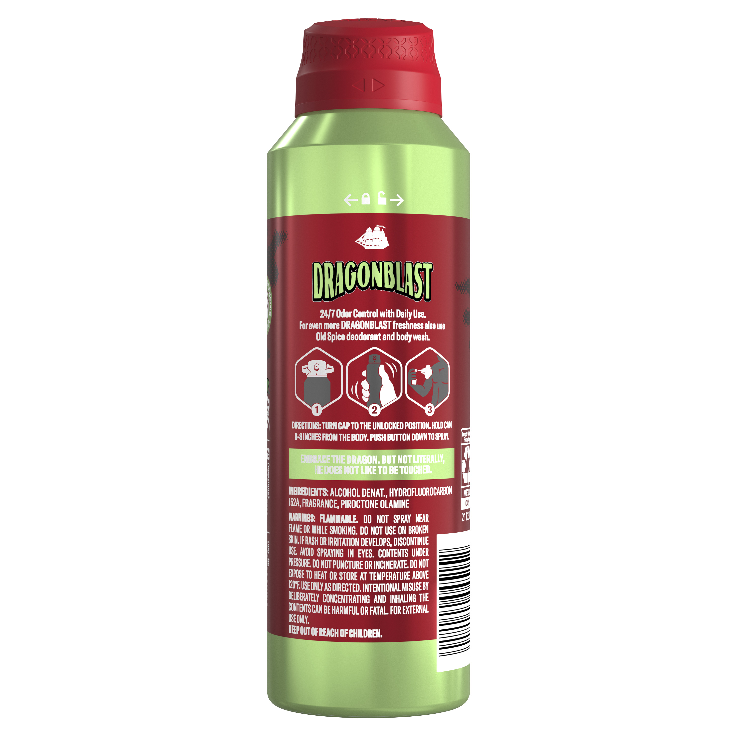 Old Spice Old Spice Body Spray Deodorant 24/7 Freshness Dragonblast 5.1 Oz