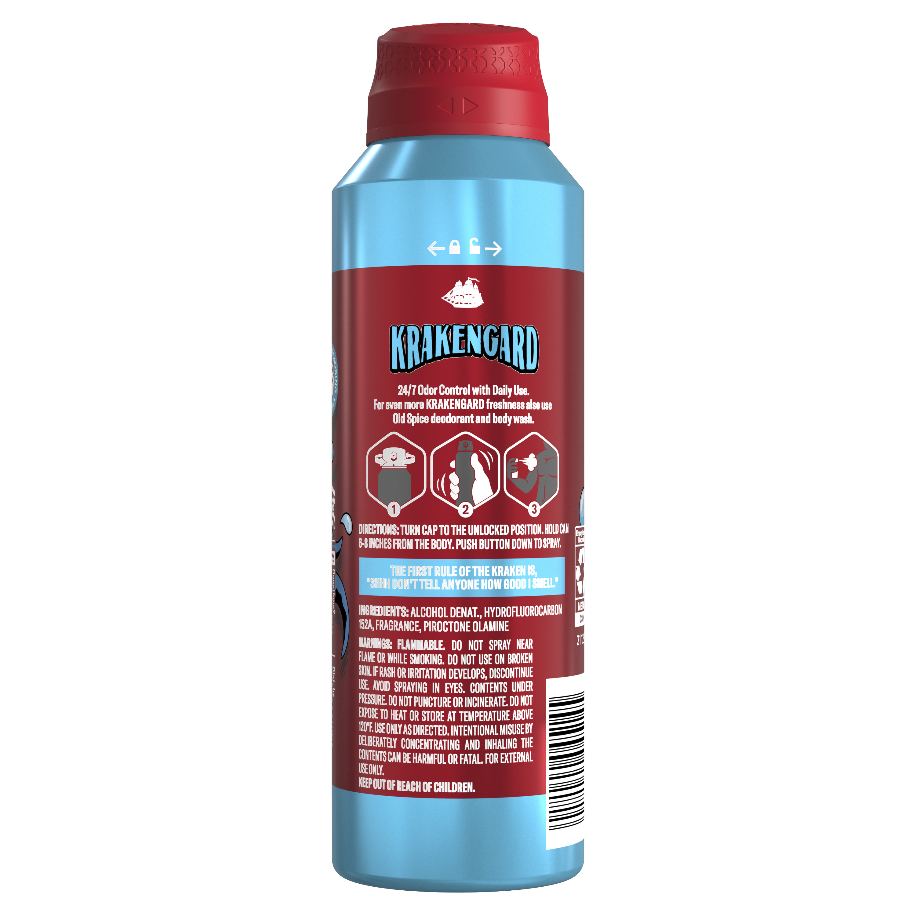 Old Spice Old Spice Body Spray Deodorant 24/7 Freshness Krakengard 5.1 Oz
