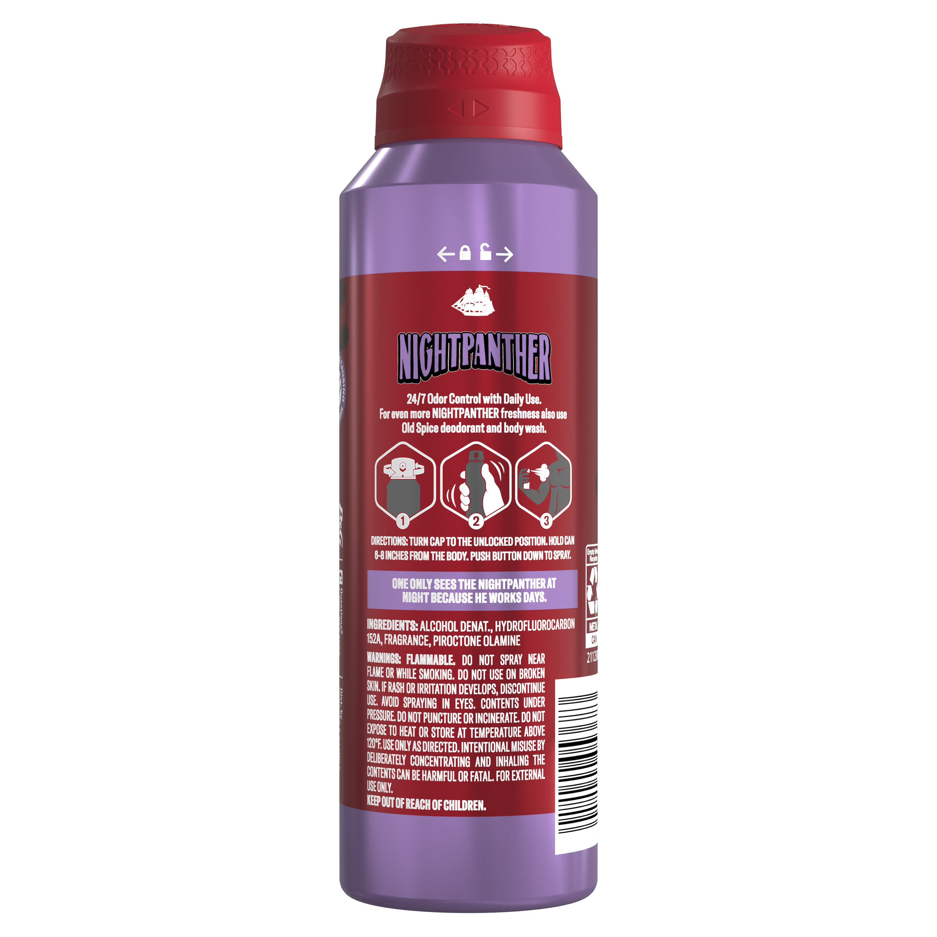 Old Spice Old Spice Body Spray Deodorant 24/7 Freshness Nightpanther 5.1 Oz