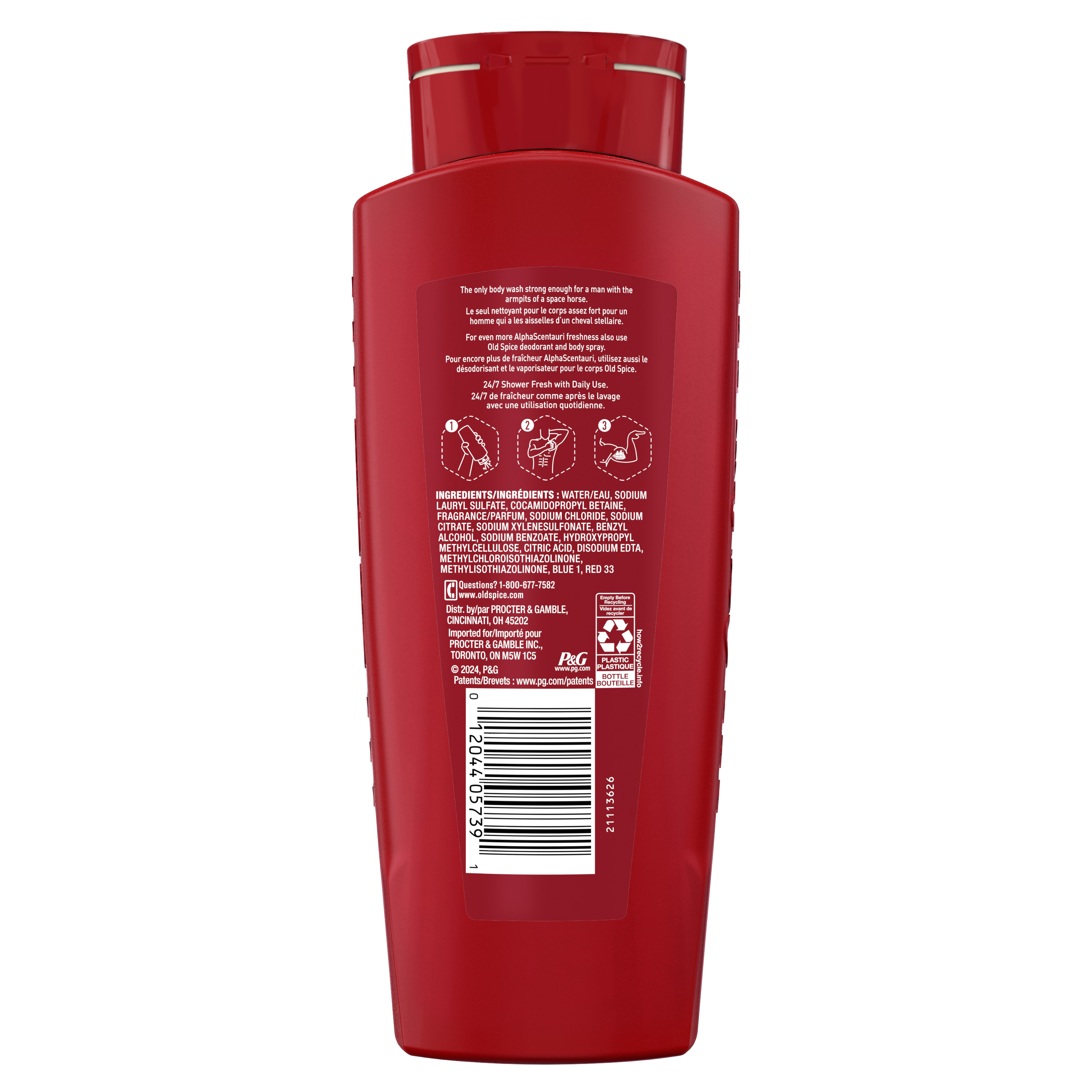 Old Spice Old Spice Body Wash For Men 24/7 Shower Clean AlphaScentauri 24 Oz
