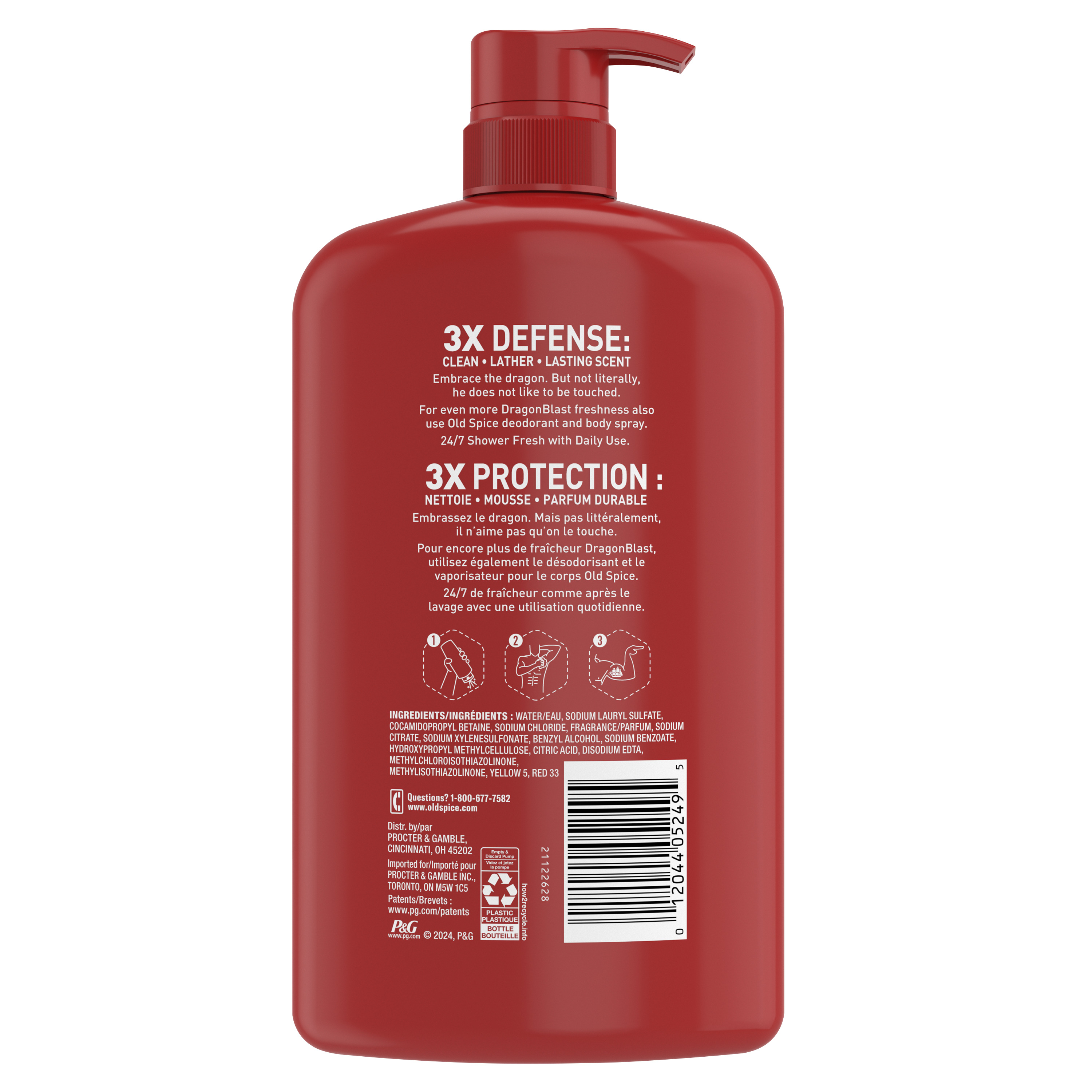 Old Spice Old Spice Body Wash For Men 24/7 Shower Clean Dragonblast 33.4 Oz