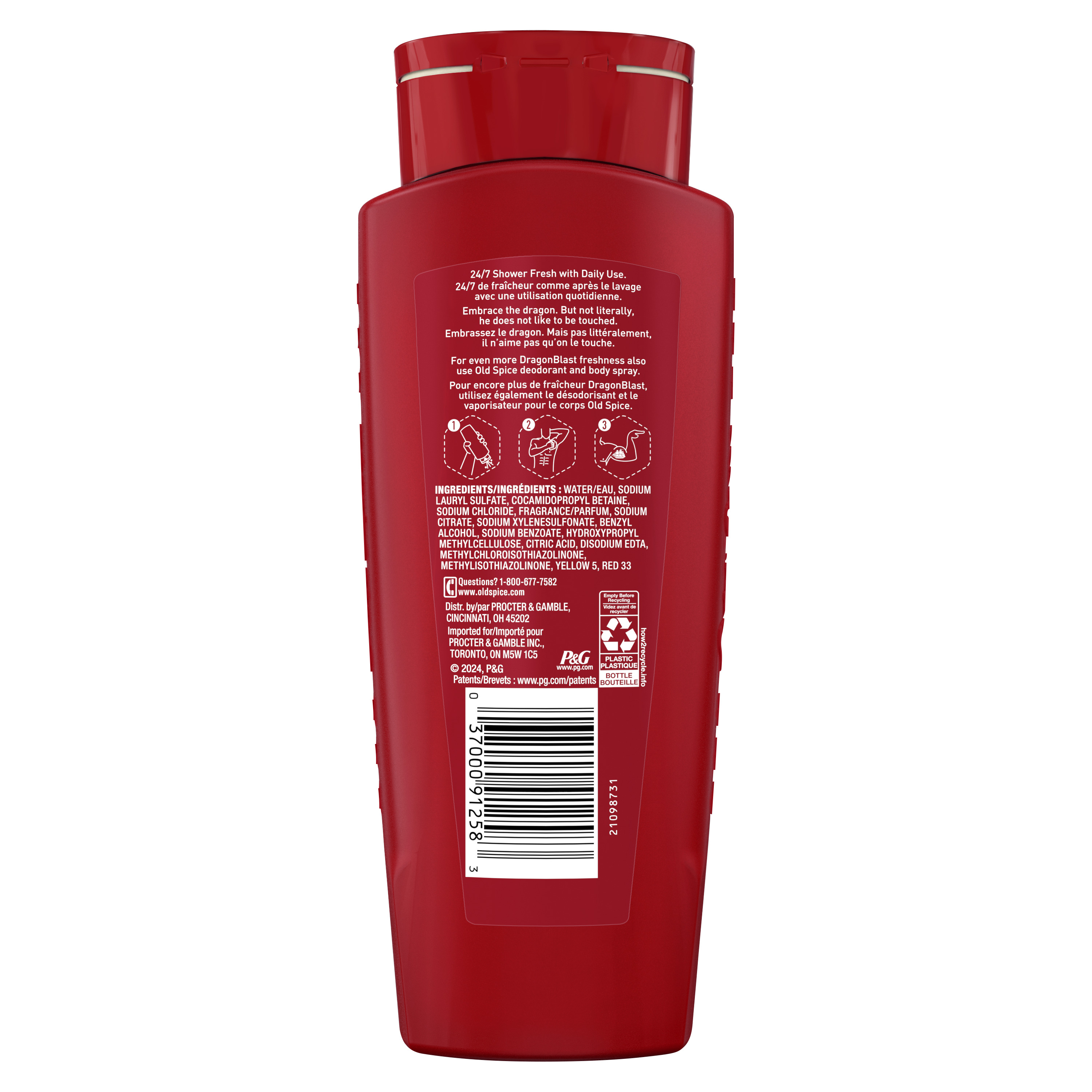Old Spice Old Spice Body Wash For Men 24/7 Shower Clean Dragonblast 16 Oz