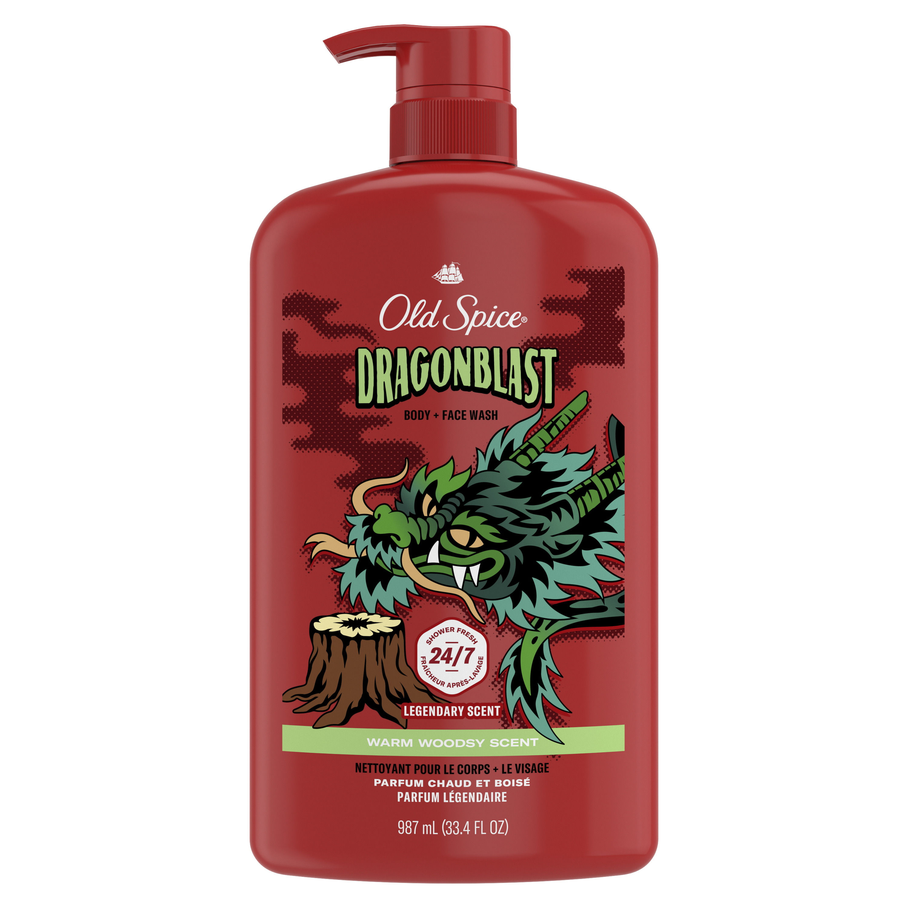 old spice Old Spice Body Wash for Men 24/7 Shower Clean Dragonblast 33.4 Oz
