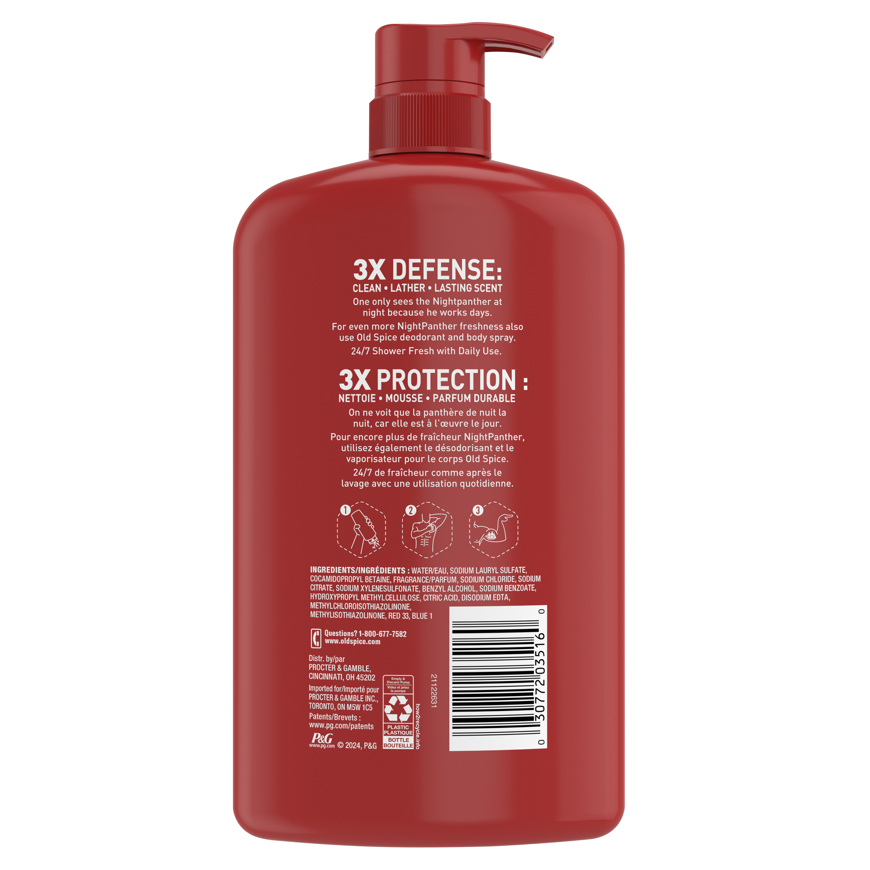 Old Spice Old Spice Body Wash For Men 24/7 Shower Clean Nightpanther 33.4 Oz