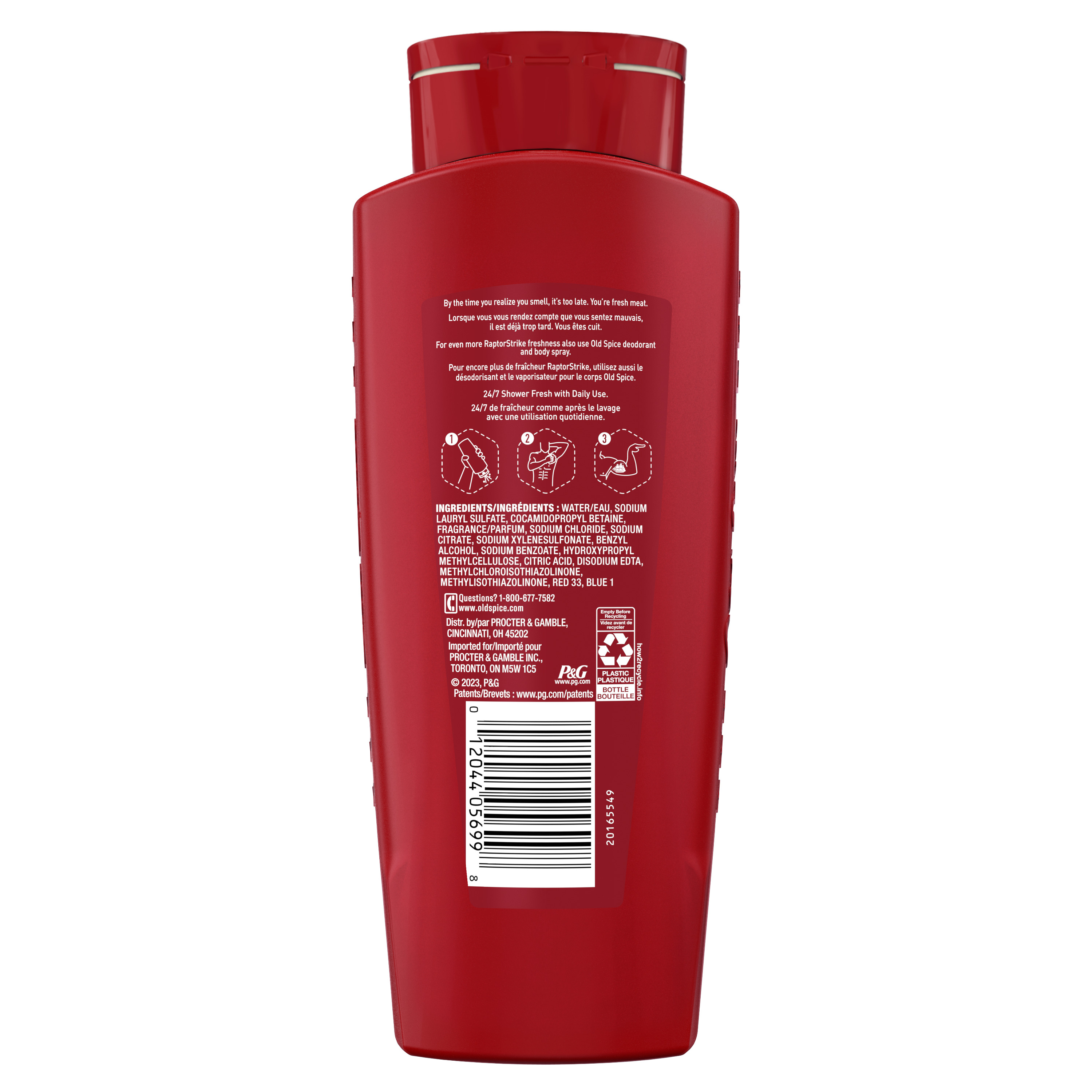 Old Spice Old Spice Body Wash For Men 24/7 Shower Clean Raptorstrike 24 Oz