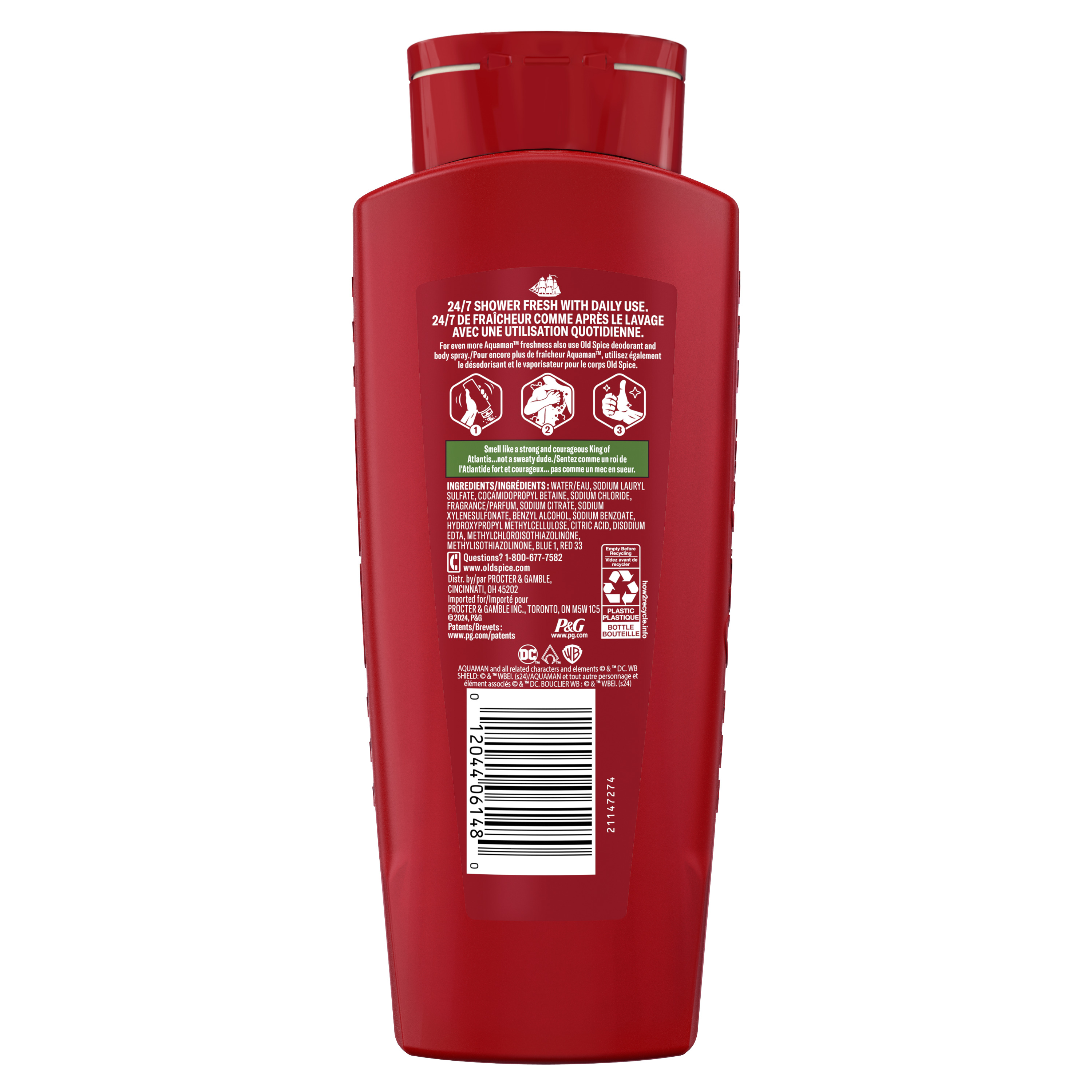 Old Spice Old Spice Body Wash For Men 24/7 Shower Fresh Aquaman 24 Oz