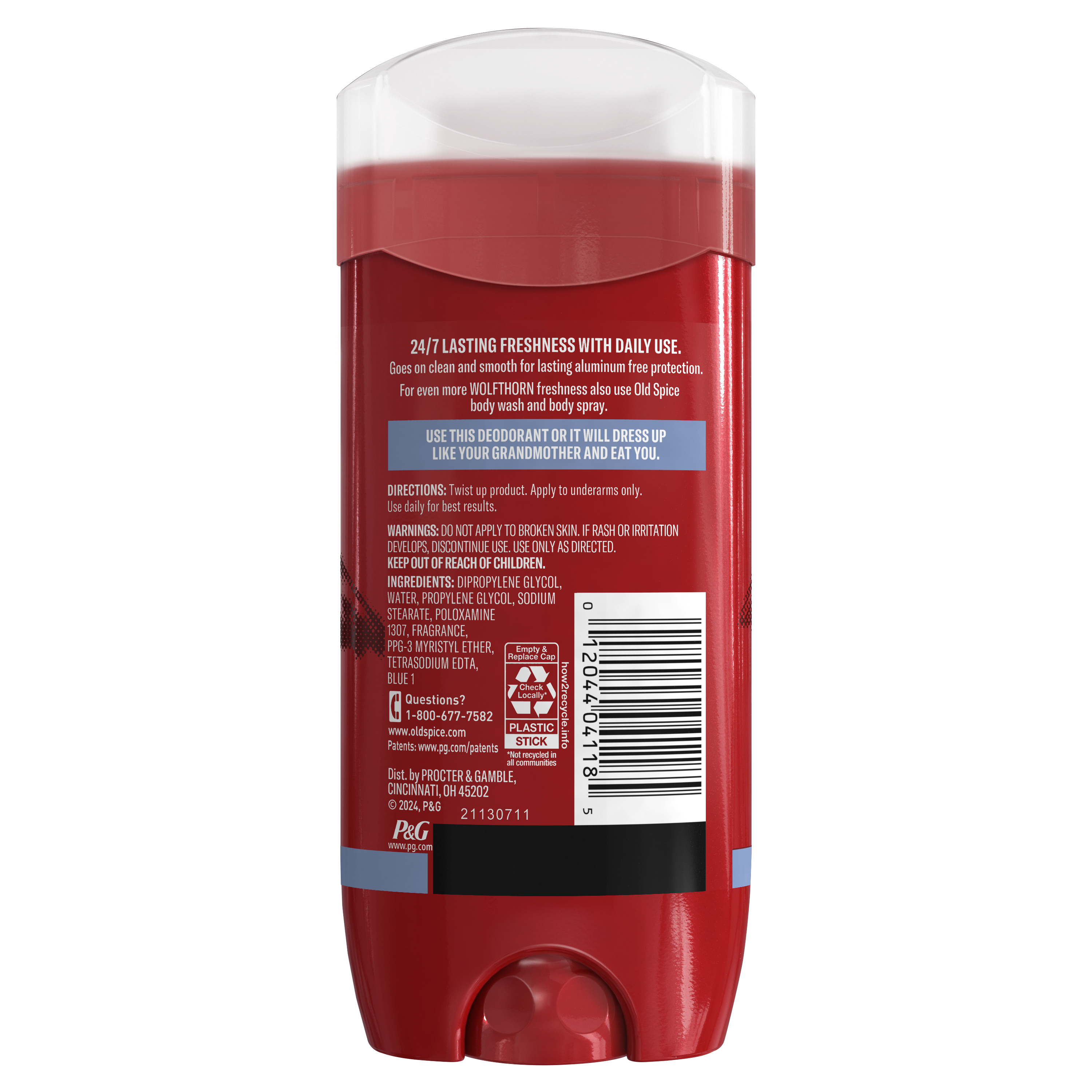 Old Spice Old Spice Deodorant For Men 24/7 Freshness Wolfthorn 3.8 Oz