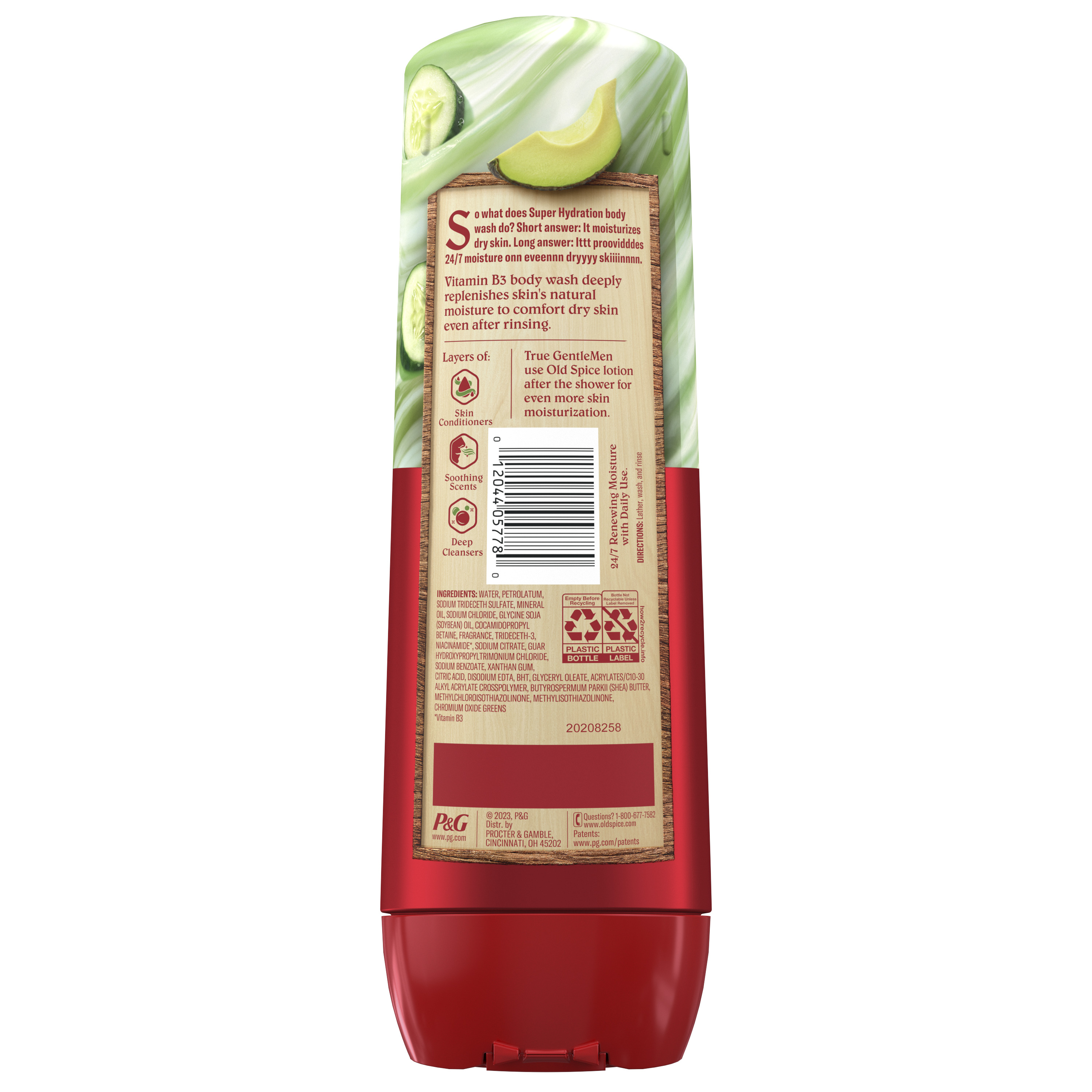 Old Spice Old Spice GentleMan’s Blend Super Hydration Cucumber + Avocado Oil Body Wash For Deep Cleaning And 24/7 Renewing Moisture 20 Oz