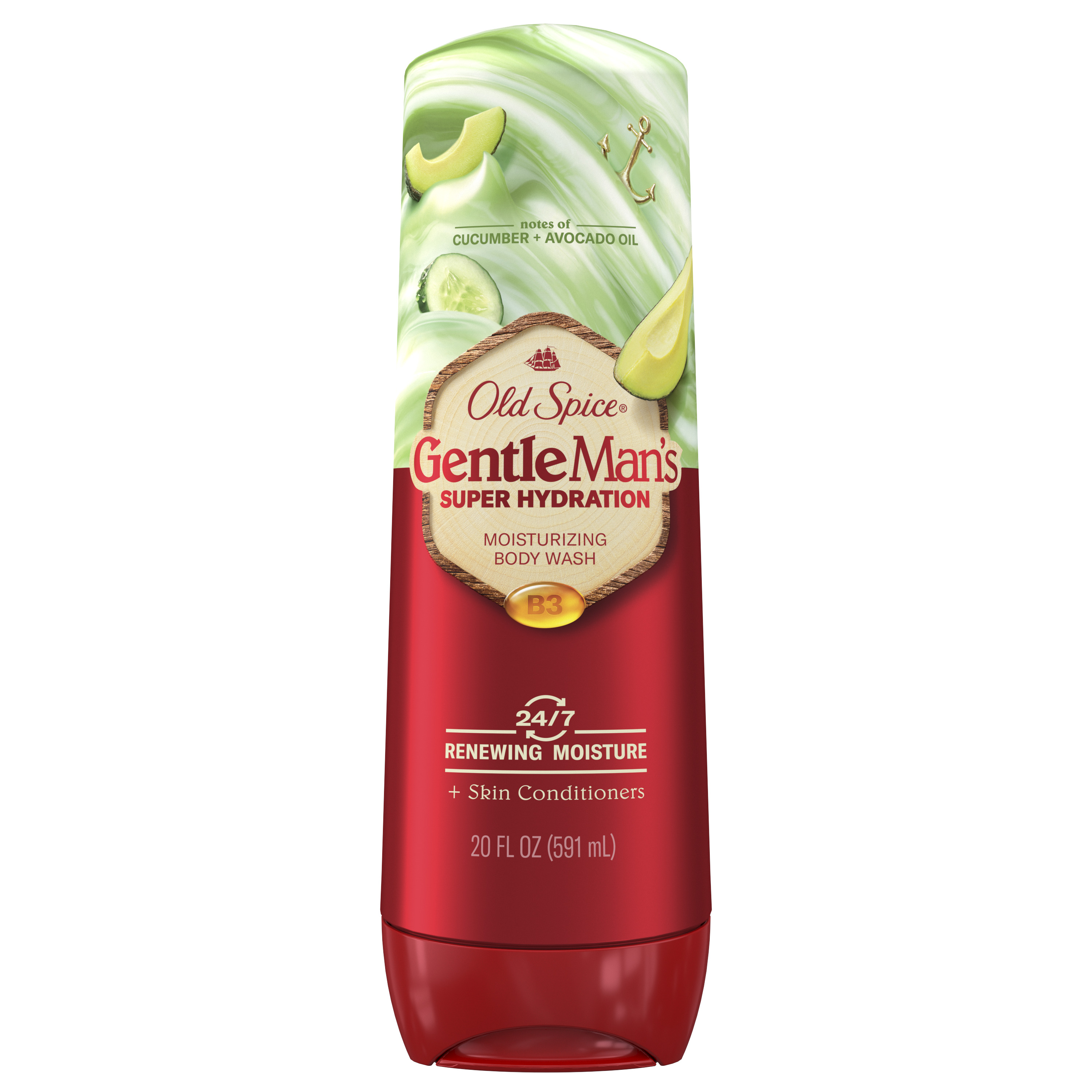 old spice Old Spice GentleMan’s Blend Super Hydration Cucumber + Avocado Oil Body Wash for Deep Cleaning and 24/7 Renewing Moisture 20 Oz