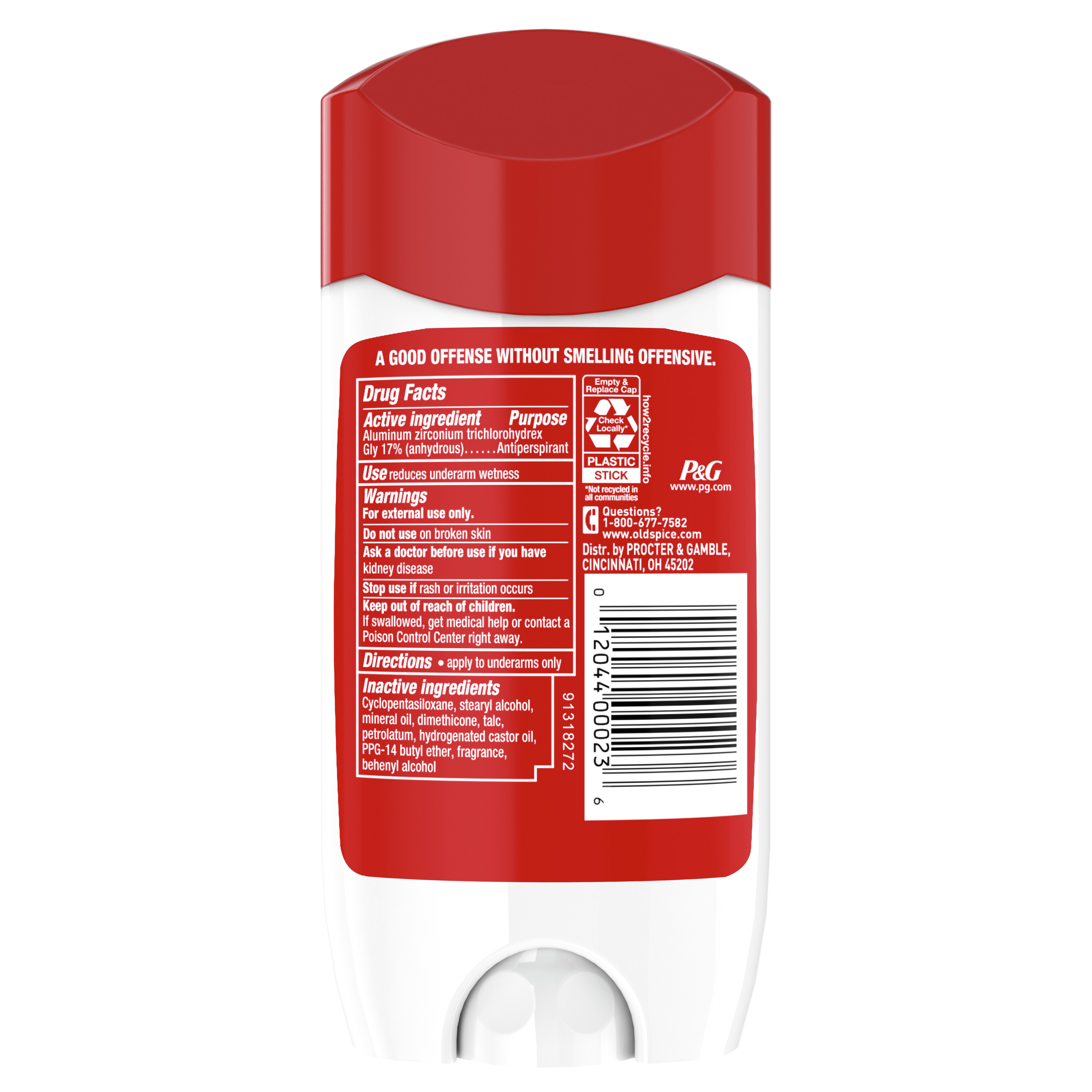 Old Spice Old Spice High Endurance Anti-Perspirant Deodorant For Men Original Scent 3.0 Oz