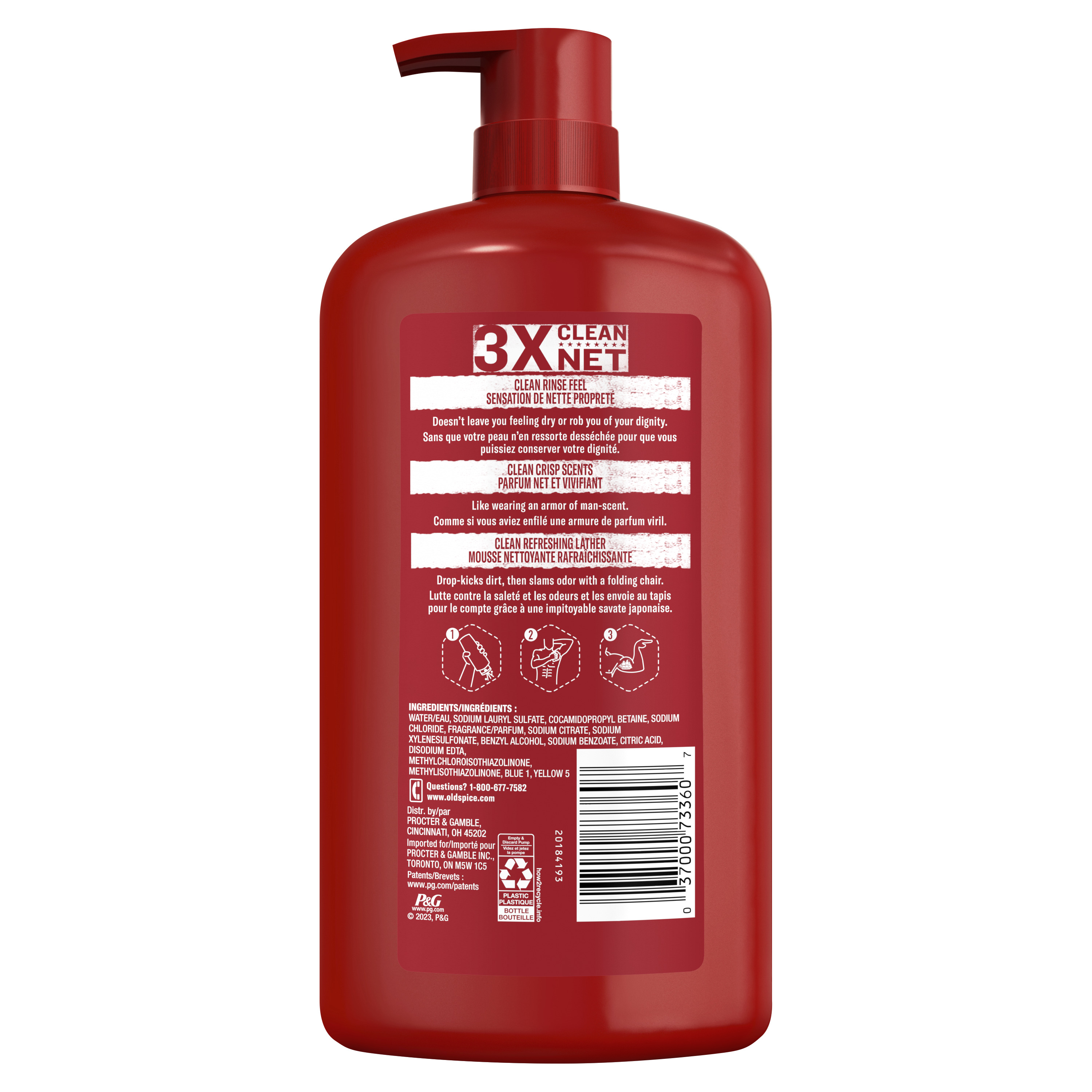 Old Spice Old Spice High Endurance Body Wash For Men Pure Sport Scent 33.4 Fl Oz (987 Ml)