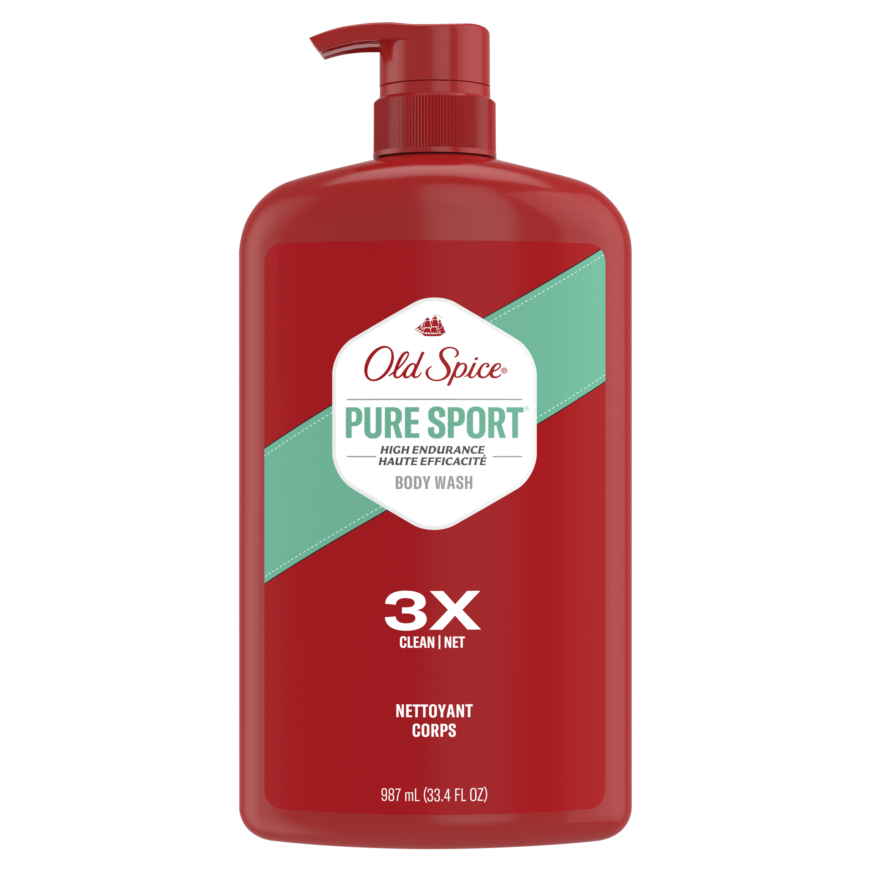 old spice Old Spice High Endurance Body Wash for Men Pure Sport Scent 33.4 fl Oz (987 ml)