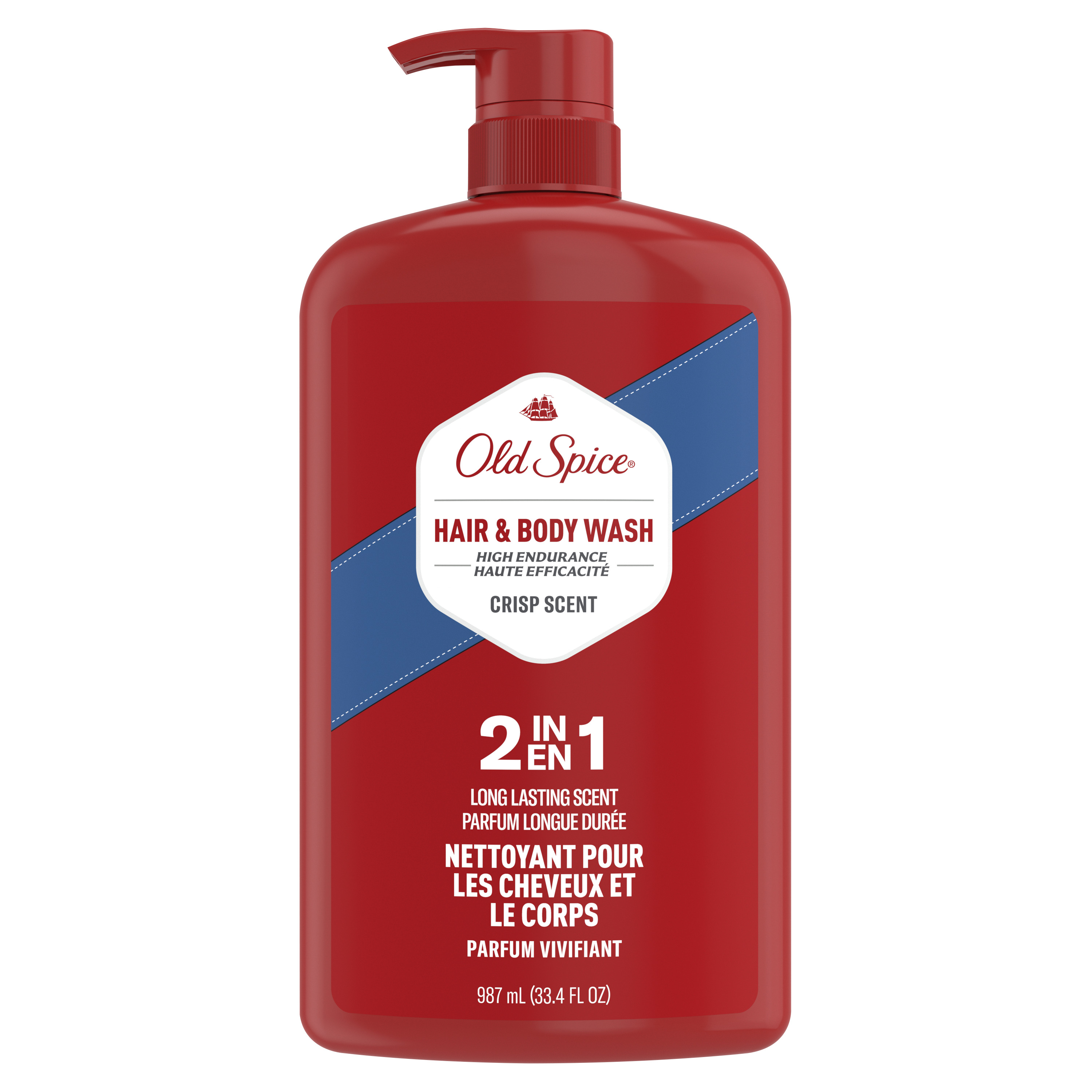 old spice Old Spice High Endurance Hair & Body Wash for Men Crisp Scent 33.4 fl Oz (987 ml)