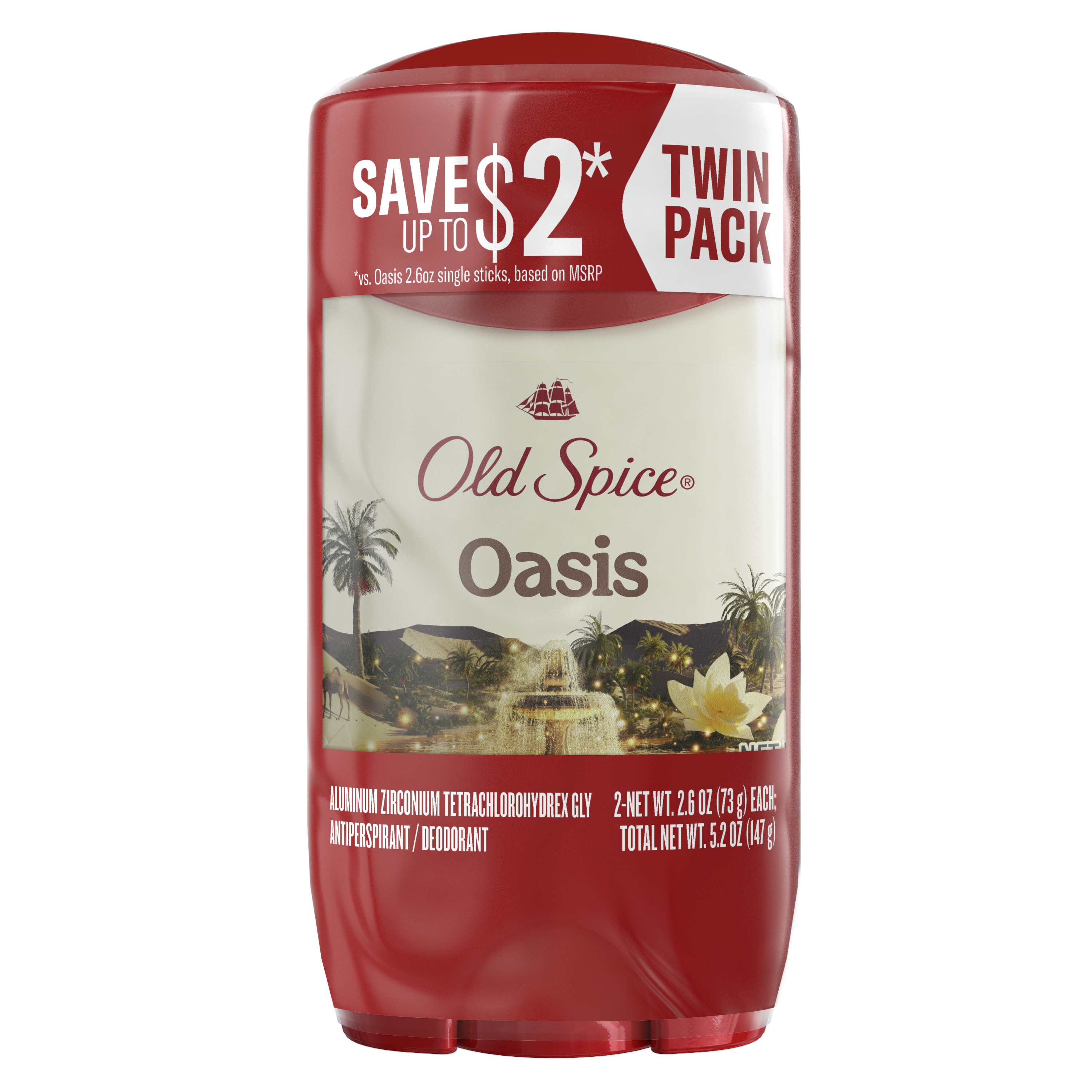 old spice Old Spice Men's Antiperspirant and Deodorant Oasis Twin Pack 2x 2.6 Oz