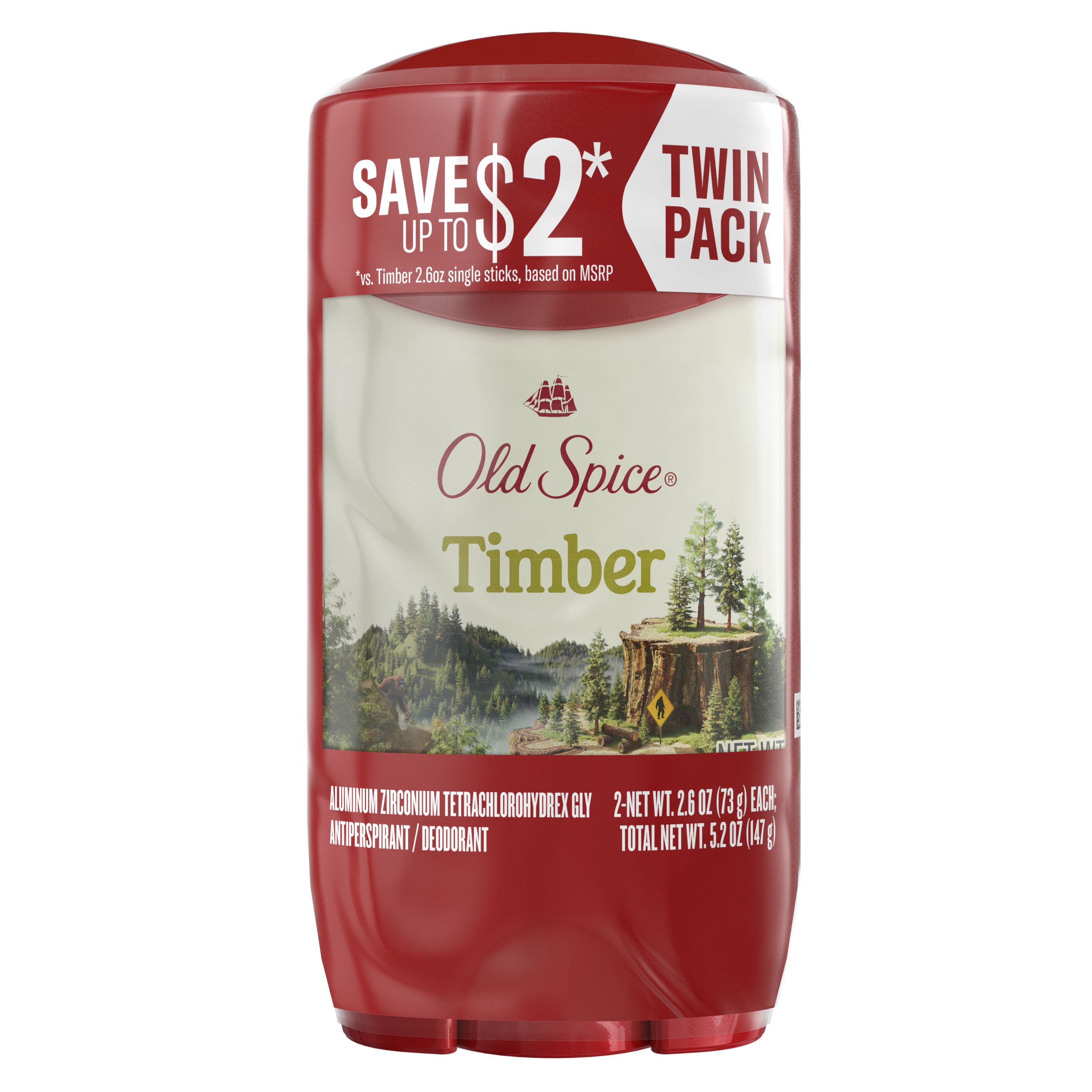 old spice Old Spice Men's Antiperspirant and Deodorant Timber with Sandalwood Twin Pack 2x 2.6 Oz