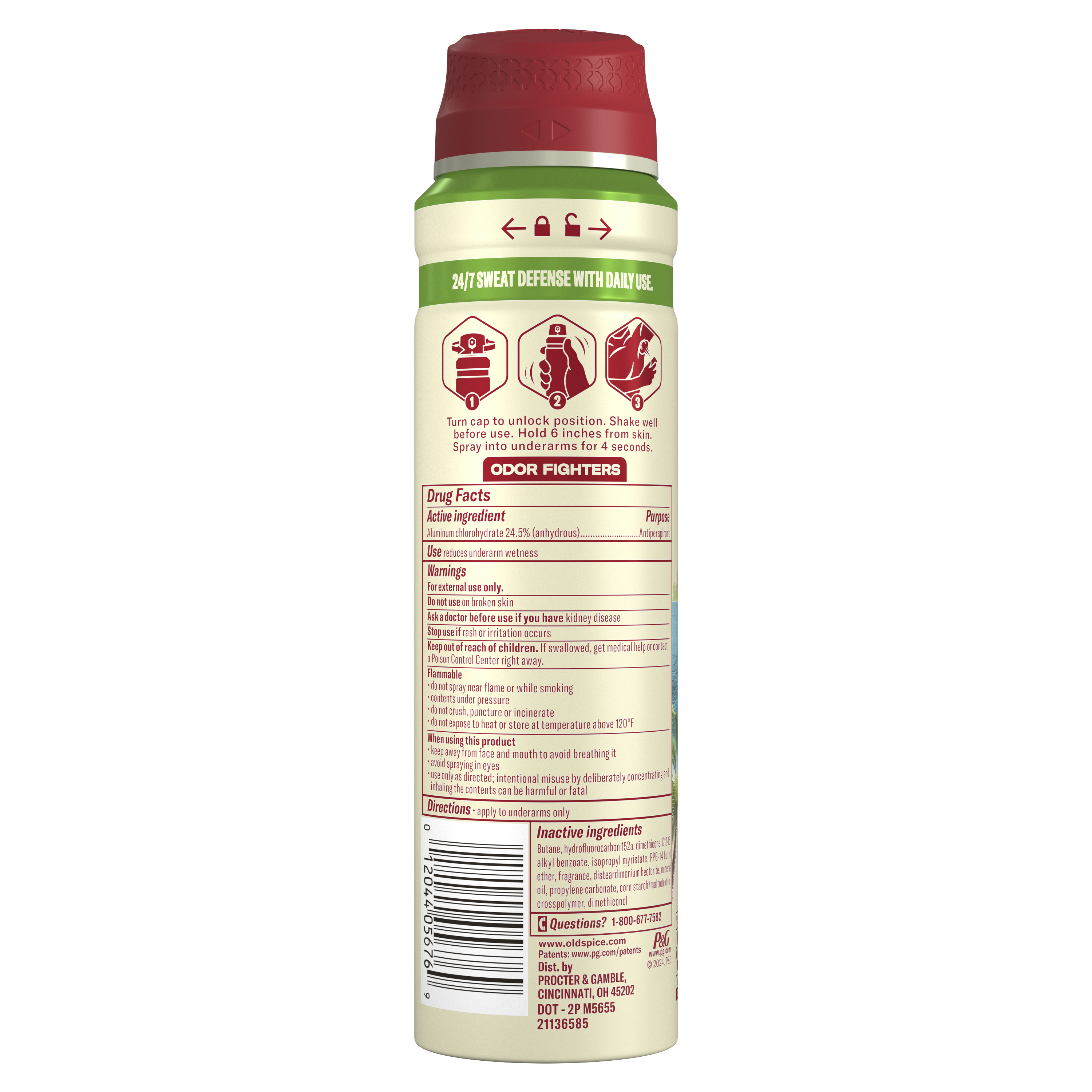 Old Spice Old Spice Men's Antiperspirant & Deodorant Invisible Dry Spray Fiji With Palm Tree 4.3 Oz