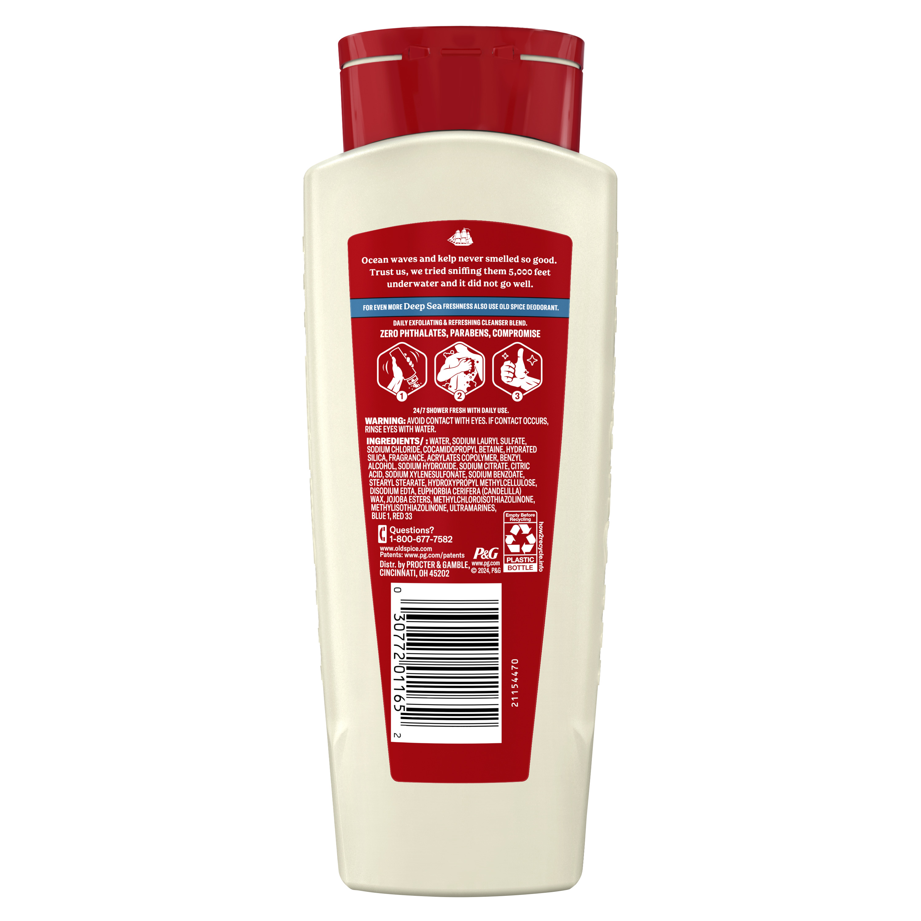 Old Spice Old Spice Men's Body Wash Deep Cleanse With Deep Sea Minerals 24/7 Shower Fresh 18 Oz