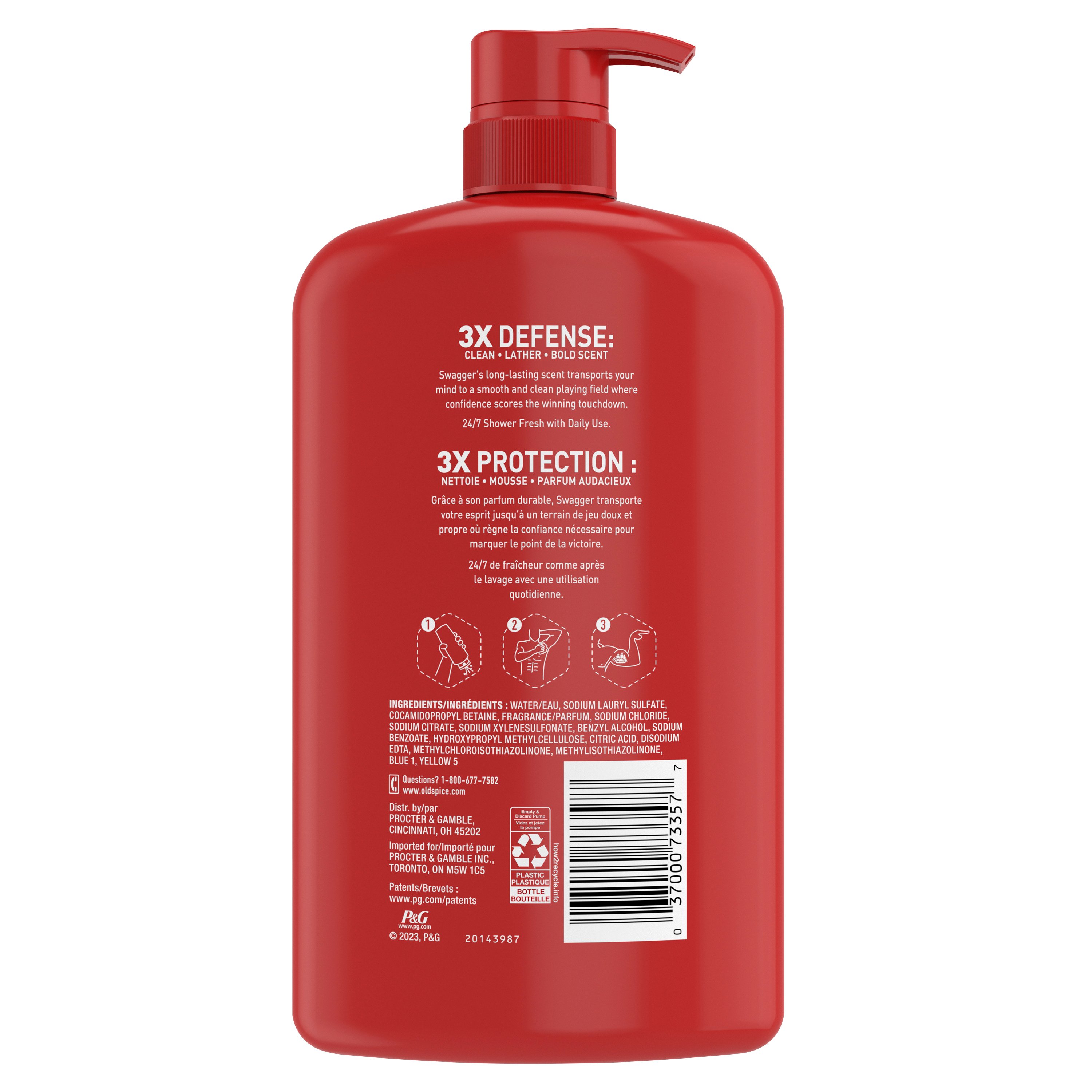Old Spice Old Spice Men's Body Wash Pump Swagger Scent Of Confidence 987 Ml (33.4 Fl Oz)