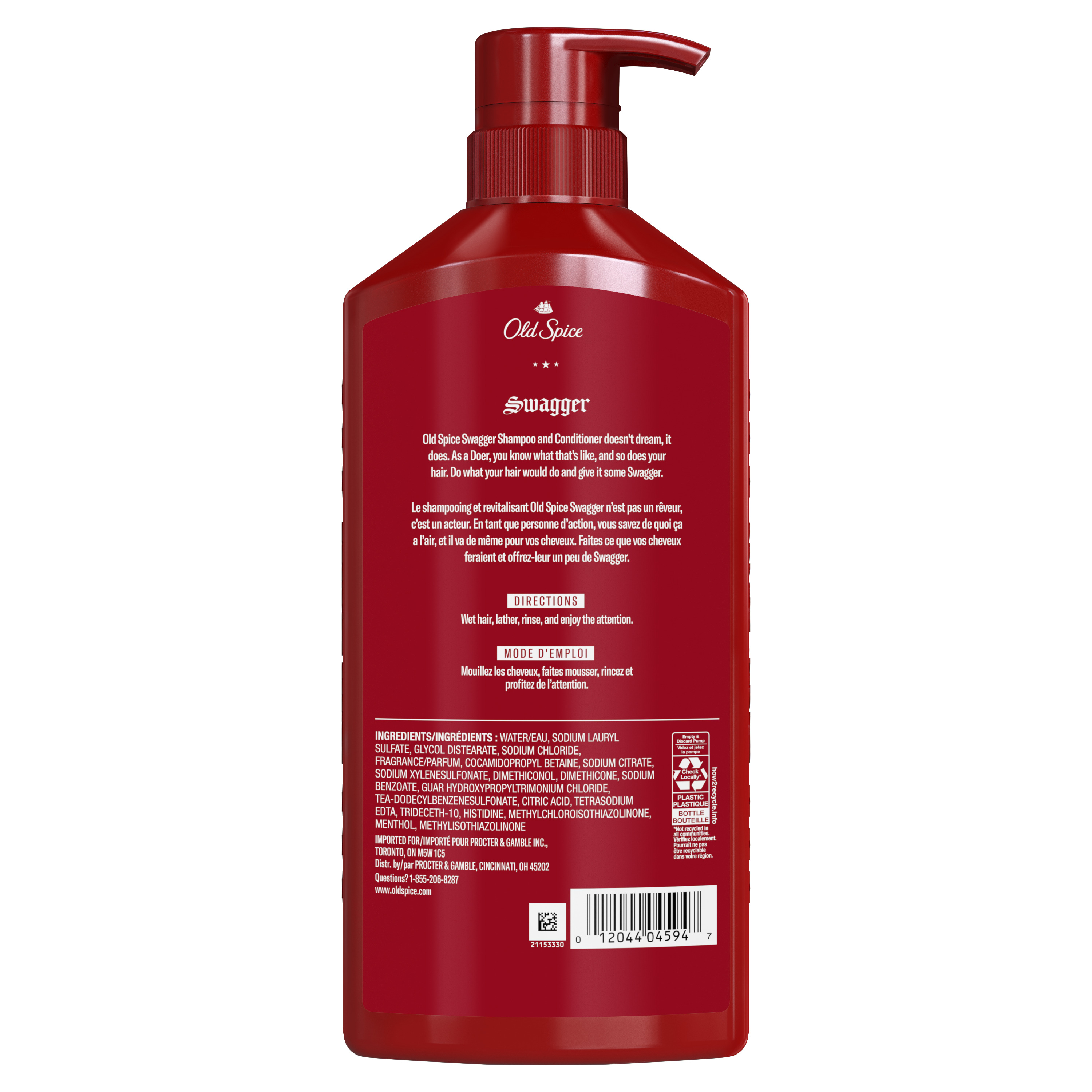 Old Spice Old Spice Shampoo And Conditioner For Men Swagger 2in1 Healthier Fuller More Moisturized Looking Hair 21.9 Fl Oz
