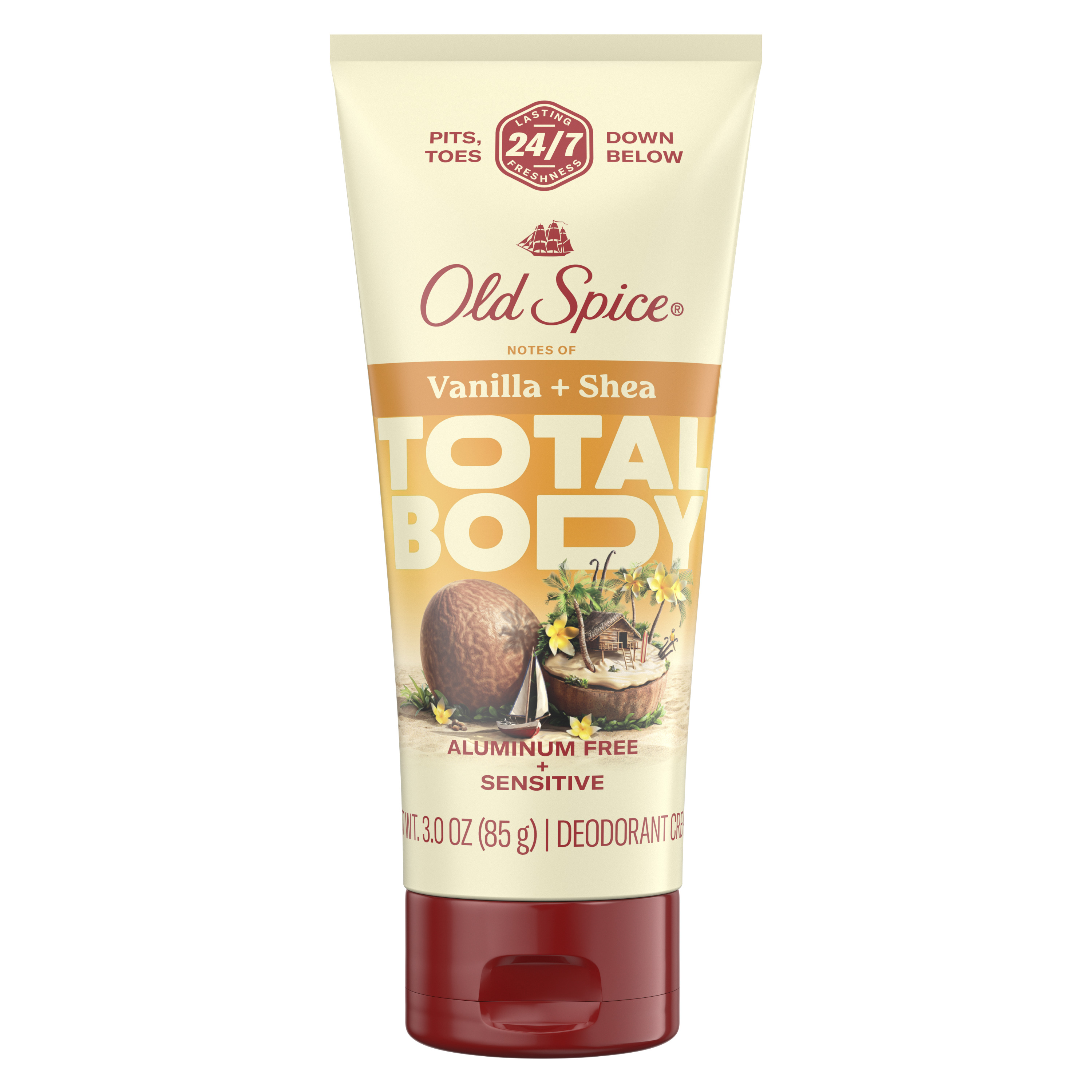 old spice Old Spice Total Body Deodorant Aluminum Free Cream Vanilla Shea 3 Oz