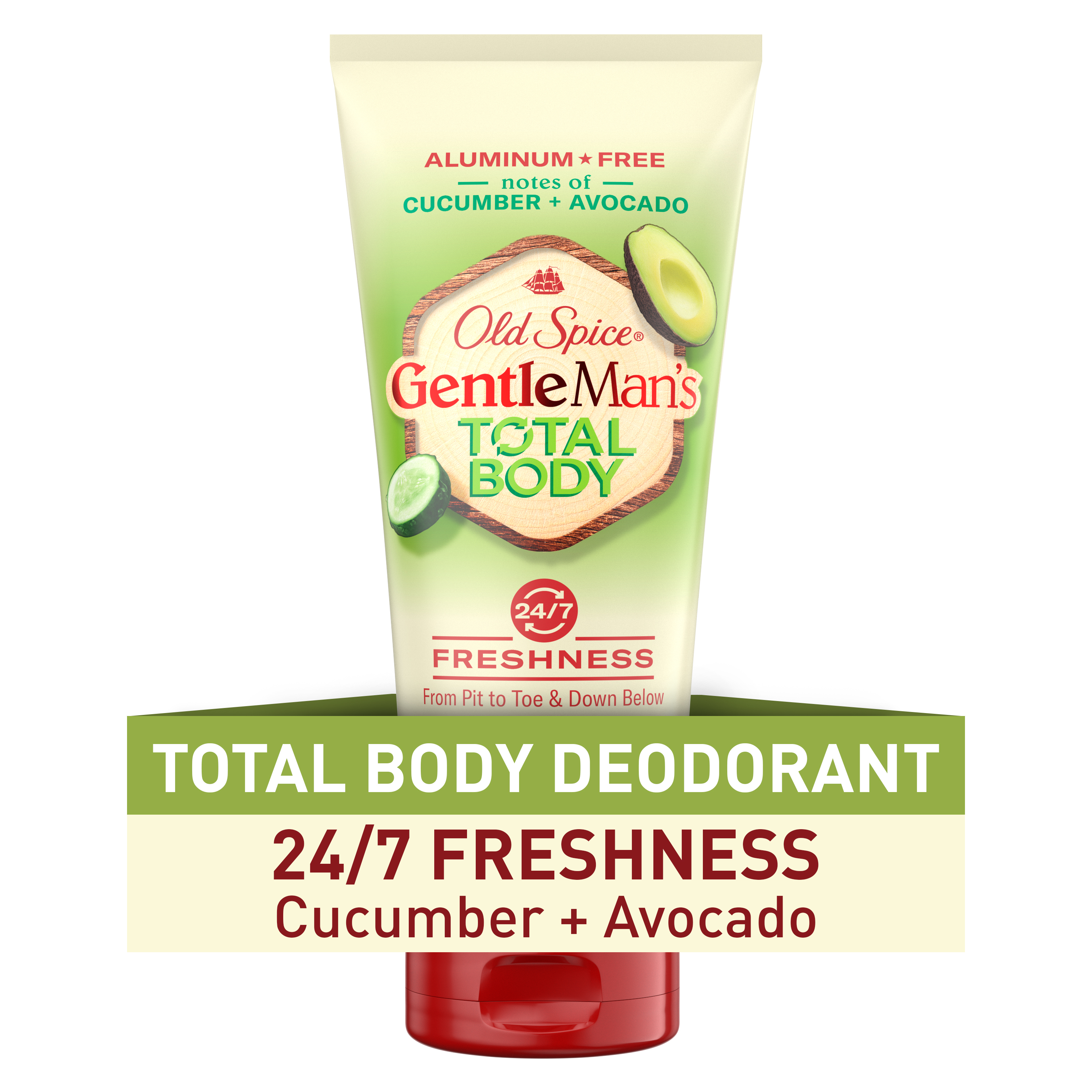 old spice Old Spice Total Body Deodorant Aluminum Free Cream Cucumber Avocado 3 Oz