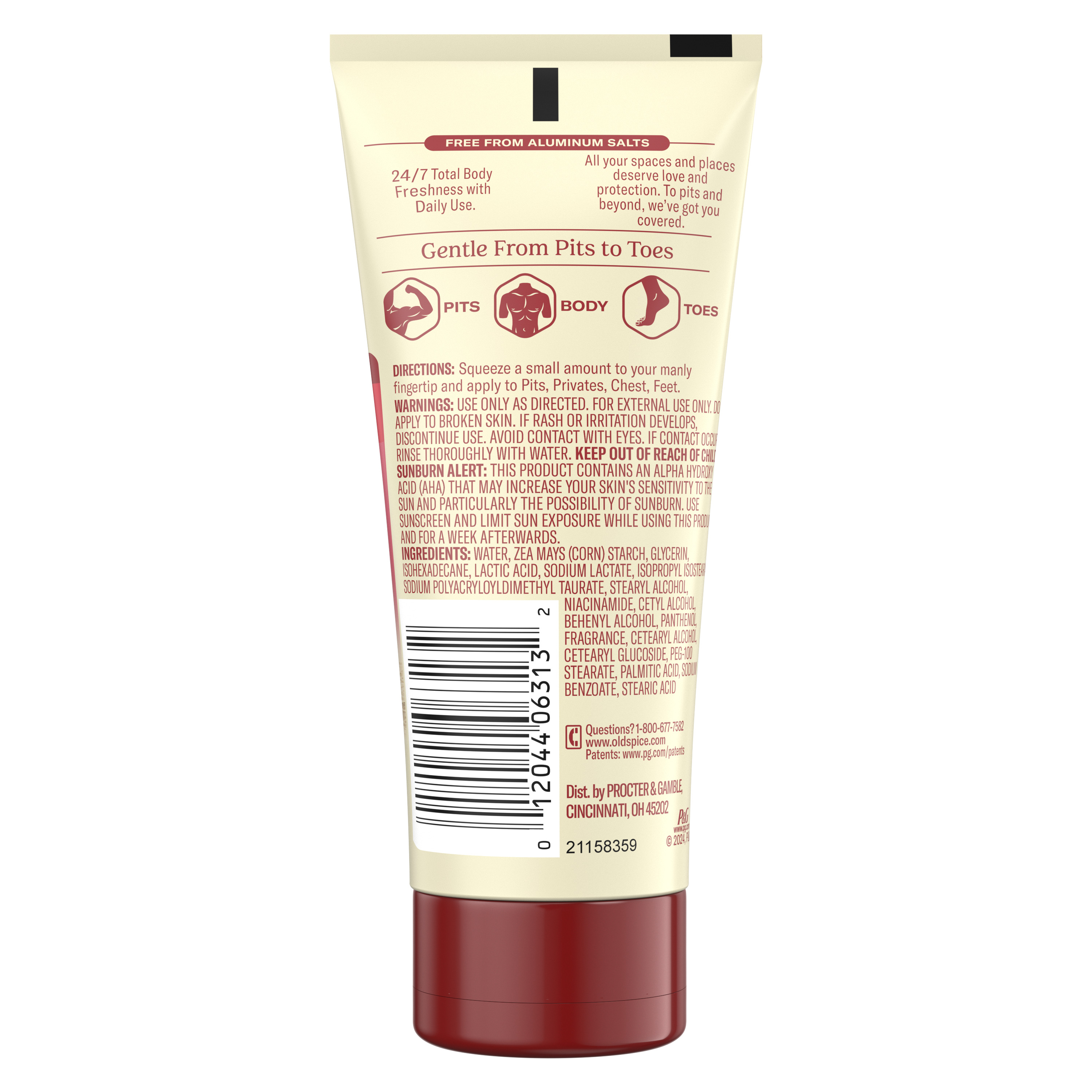Old Spice Old Spice Whole Body Deodorant Aluminum Free Lotion Black Cherry + Bourbon 3 Oz