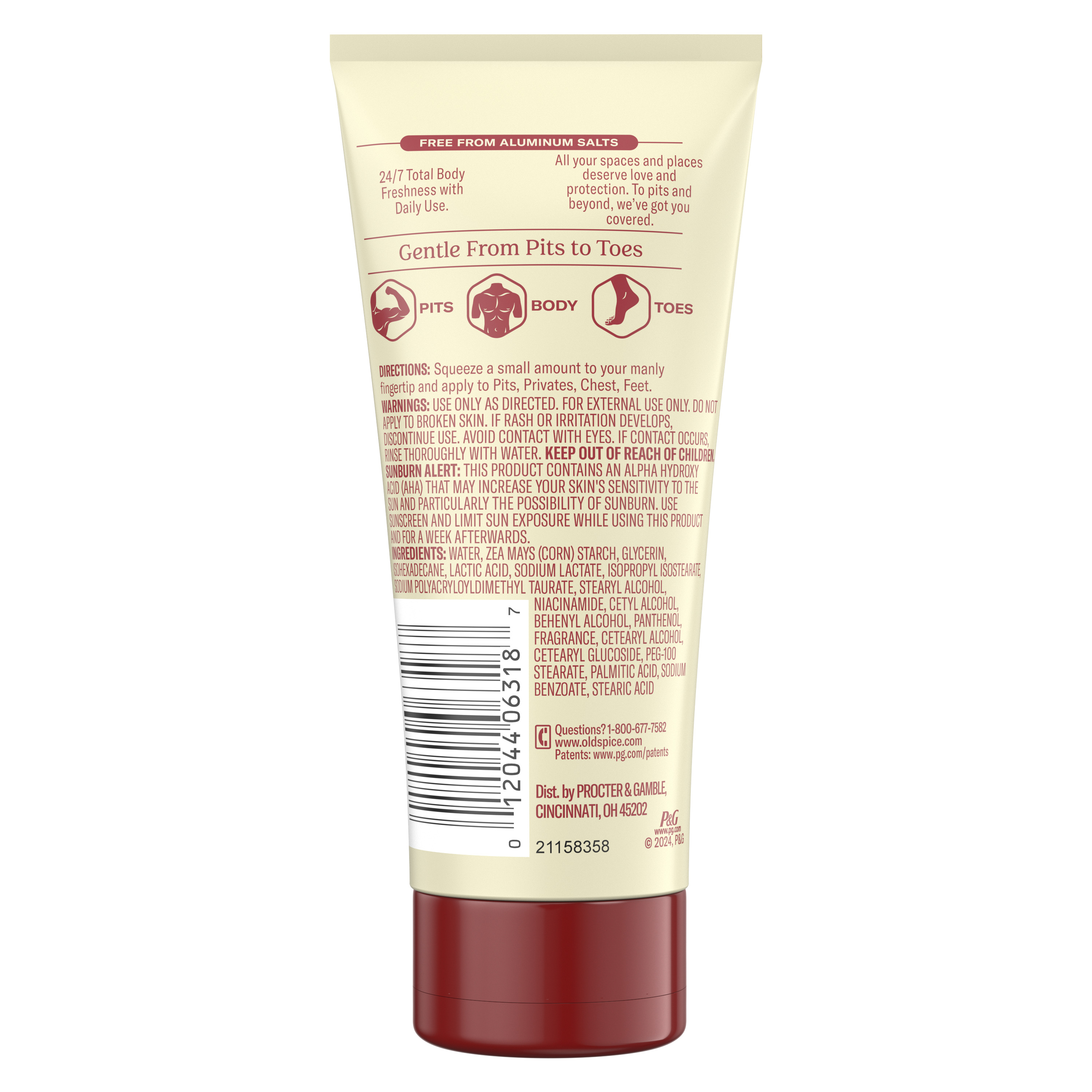 Old Spice Old Spice Whole Body Deodorant Aluminum Free Lotion Mandarin + Sandalwood 3 Oz