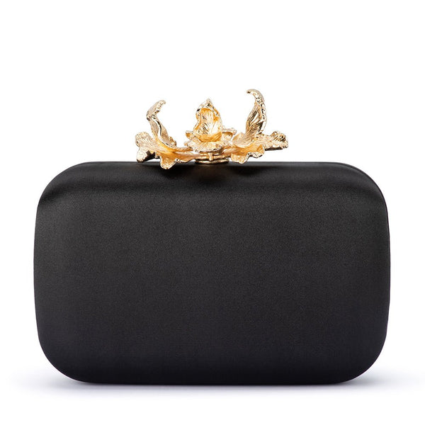 olga berg ADELE Orchid Lock Clutch