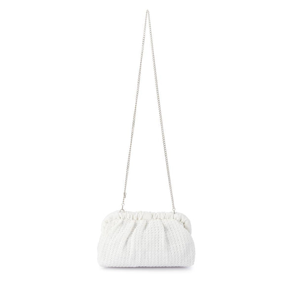 Olga Berg AMALIA Pleated Woven Clutch