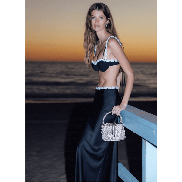 Olga Berg AMELIA Crystal Cage Bag