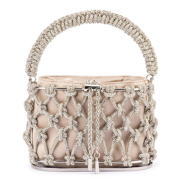 olga berg AMELIA Crystal Cage Bag