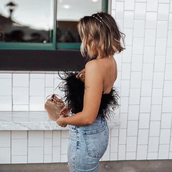 Olga Berg BIANCA Ball Mesh Handle Bag