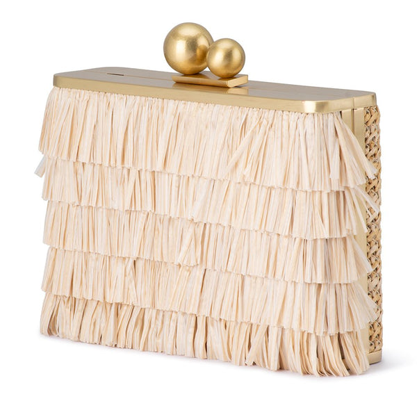 Olga Berg CARLITA Fringe Clutch