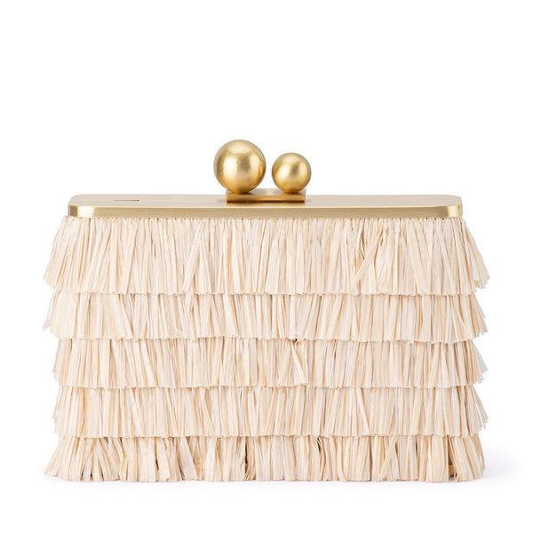 olga berg CARLITA Fringe Clutch