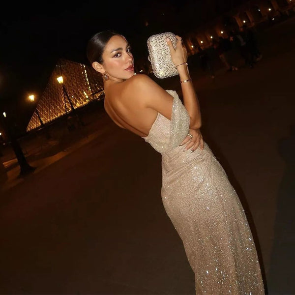 Olga Berg CASEY Hot Fix Encrusted Clutch