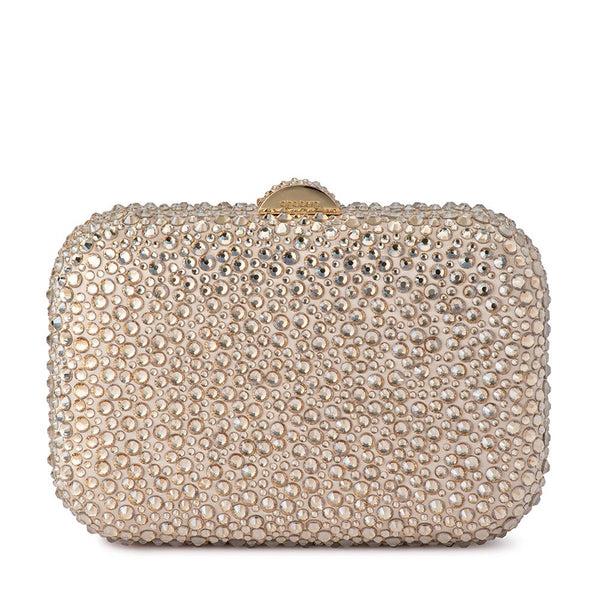 olga berg CASEY Hot Fix Encrusted Clutch
