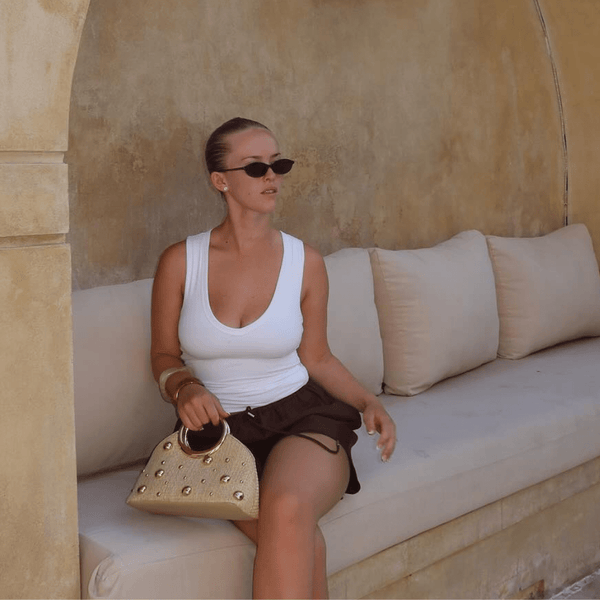 Olga Berg CHARLOTTE Woven Top Handle