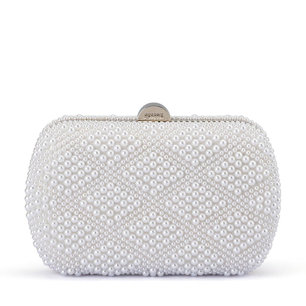 olga berg CLAIRE Faux Pearl Clutch