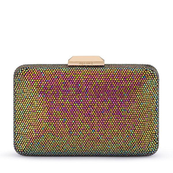olga berg EDITH Iridescent Clutch