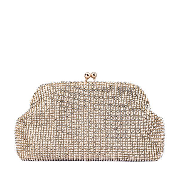olga berg ELA Crystal Mesh Clutch